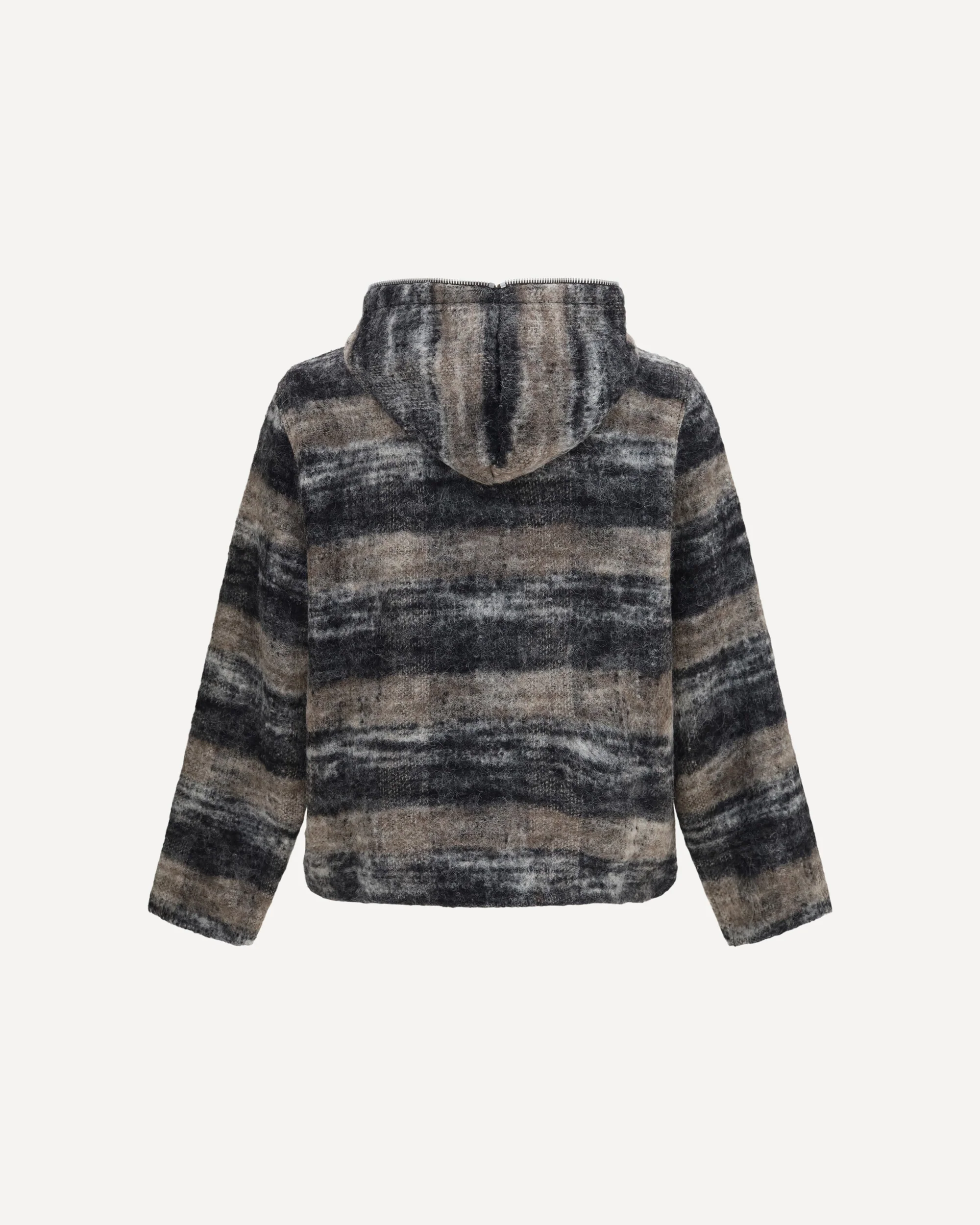 Hooded checked knit Sweatshirt - GREY | Cheap Luxury Handbags Store,