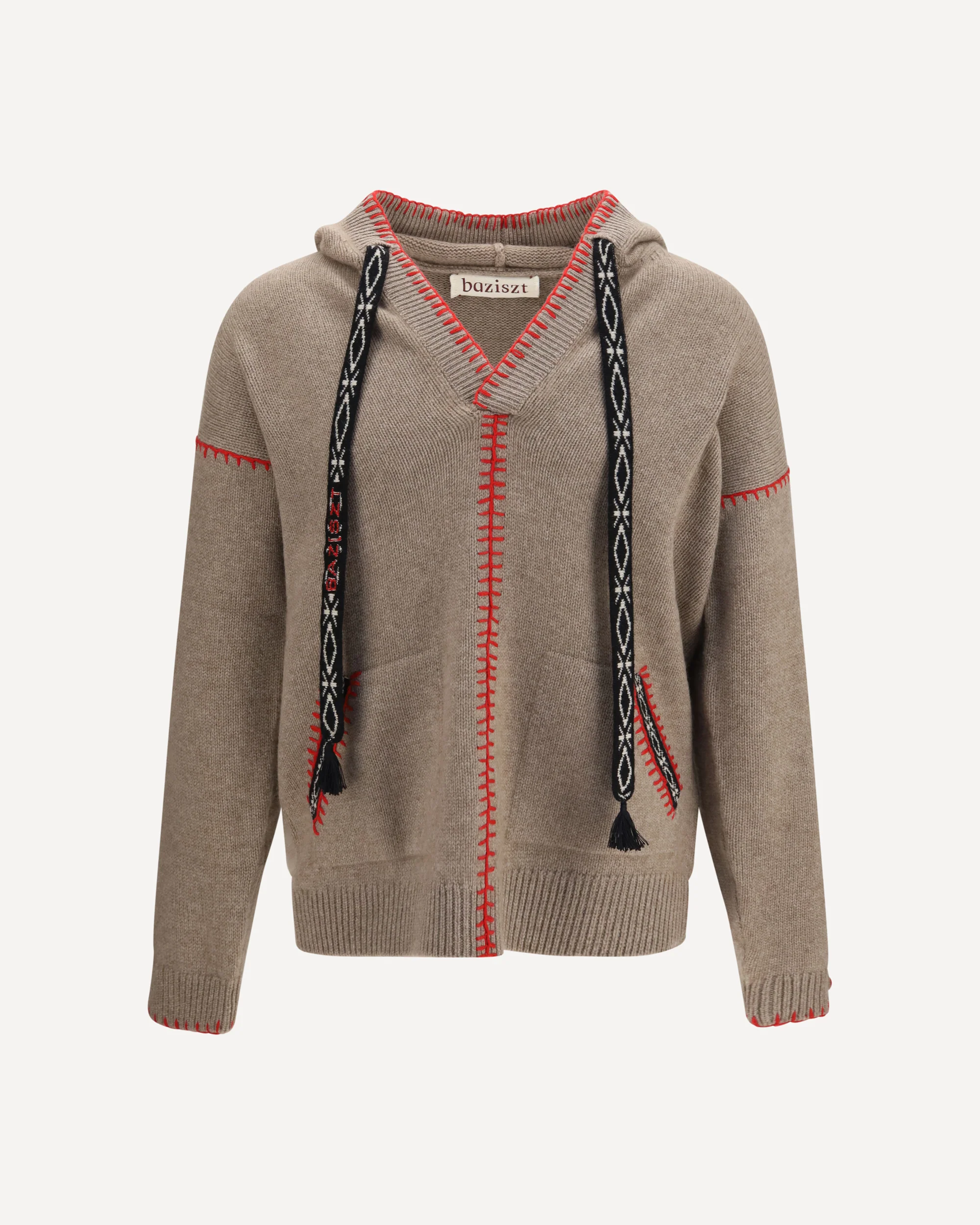 Kafti embroidered cashmere Sweater - BROWN | Cheap Luxury Handbags Store,