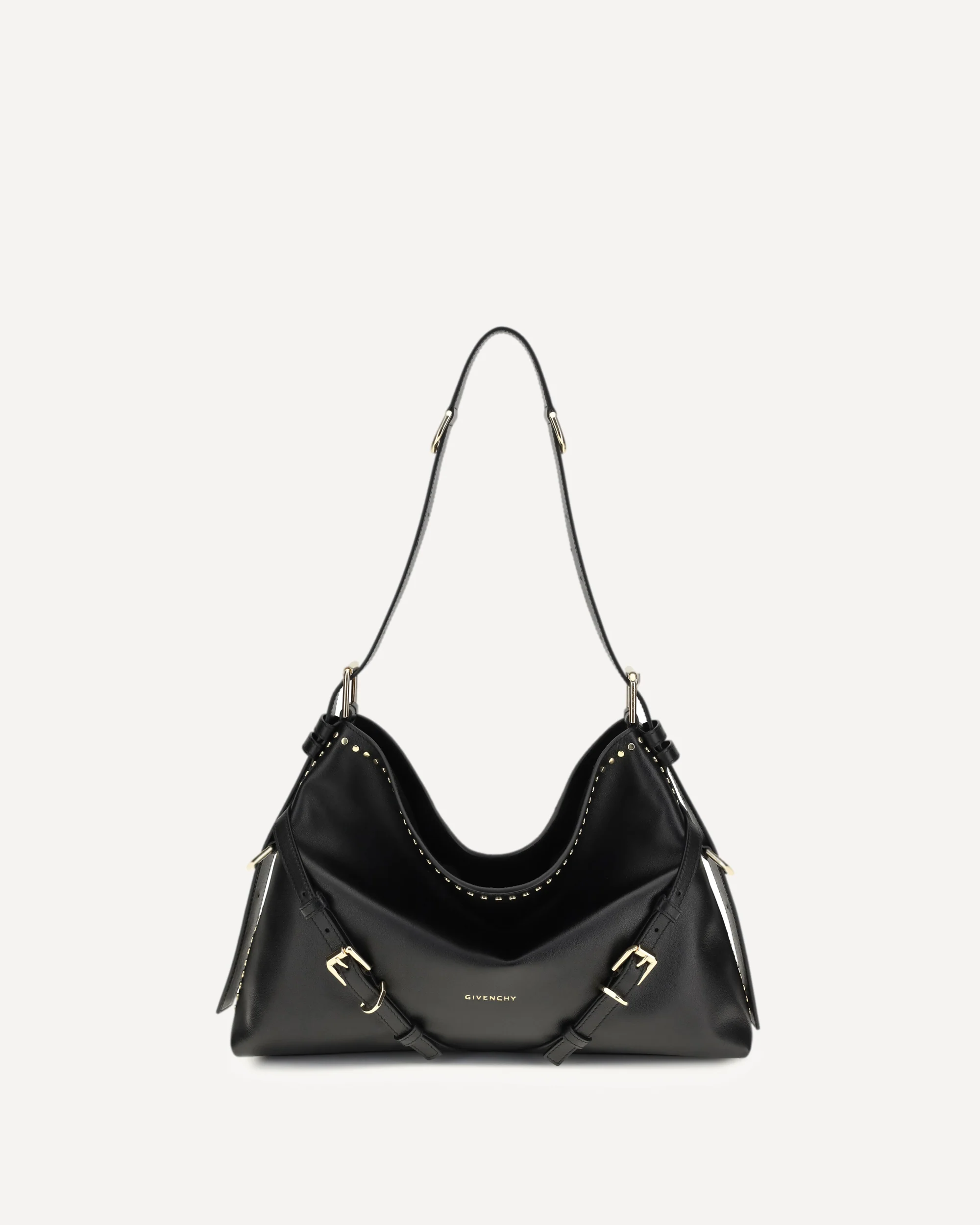 Large Voyou Shoulder Bag in shiny leather - BLACK | Cheap Luxury Handbags Store,