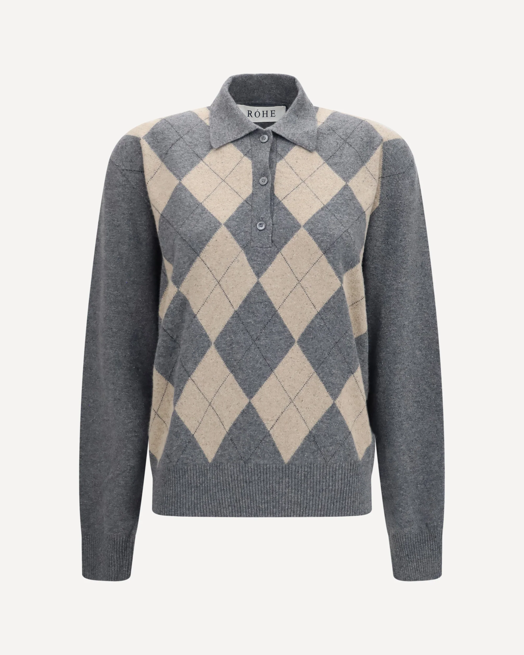 Ballantyne Argyle Polo - GREY | Cheap Luxury Handbags Store,