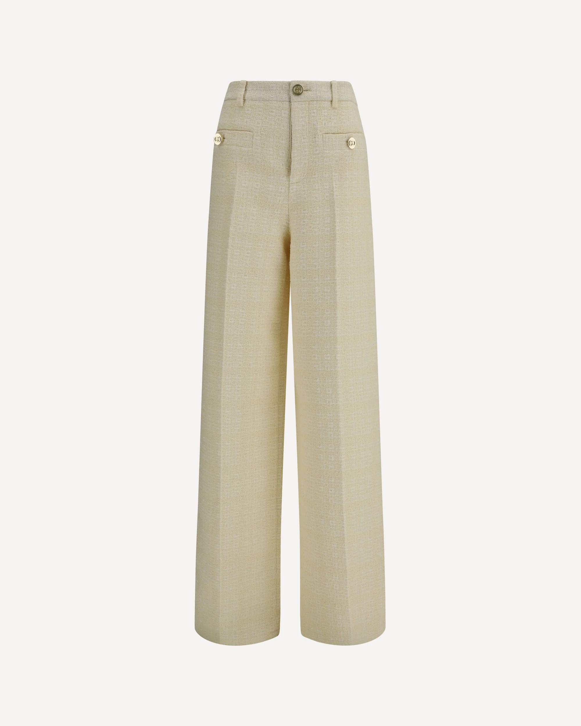 Cotton tweed check Pants - BEIGE | Cheap Luxury Handbags Store,
