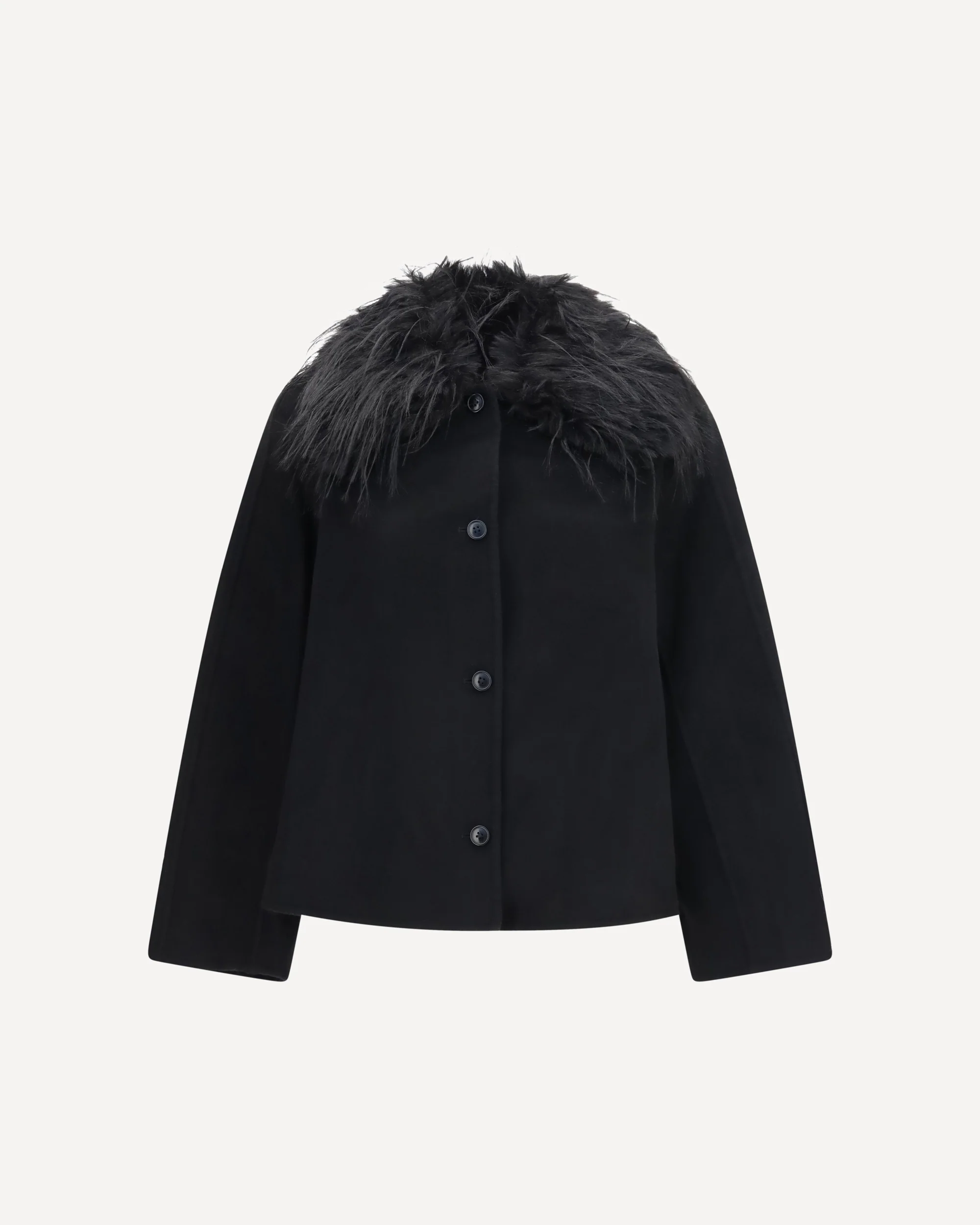 Rafe Jacket with faux-fur collar - BLACK | Cheap Luxury Handbags Store,