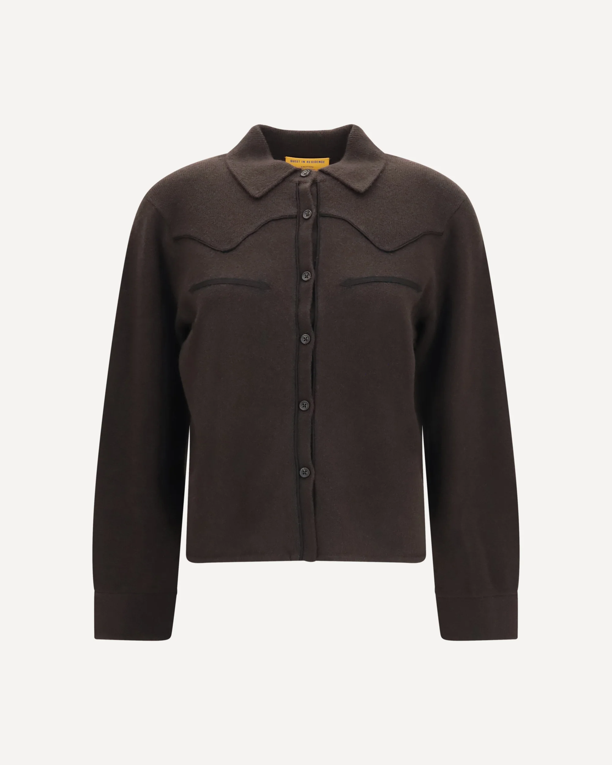 Cropped Western cashmere Shirt - BROWN | Cheap Luxury Handbags Store,