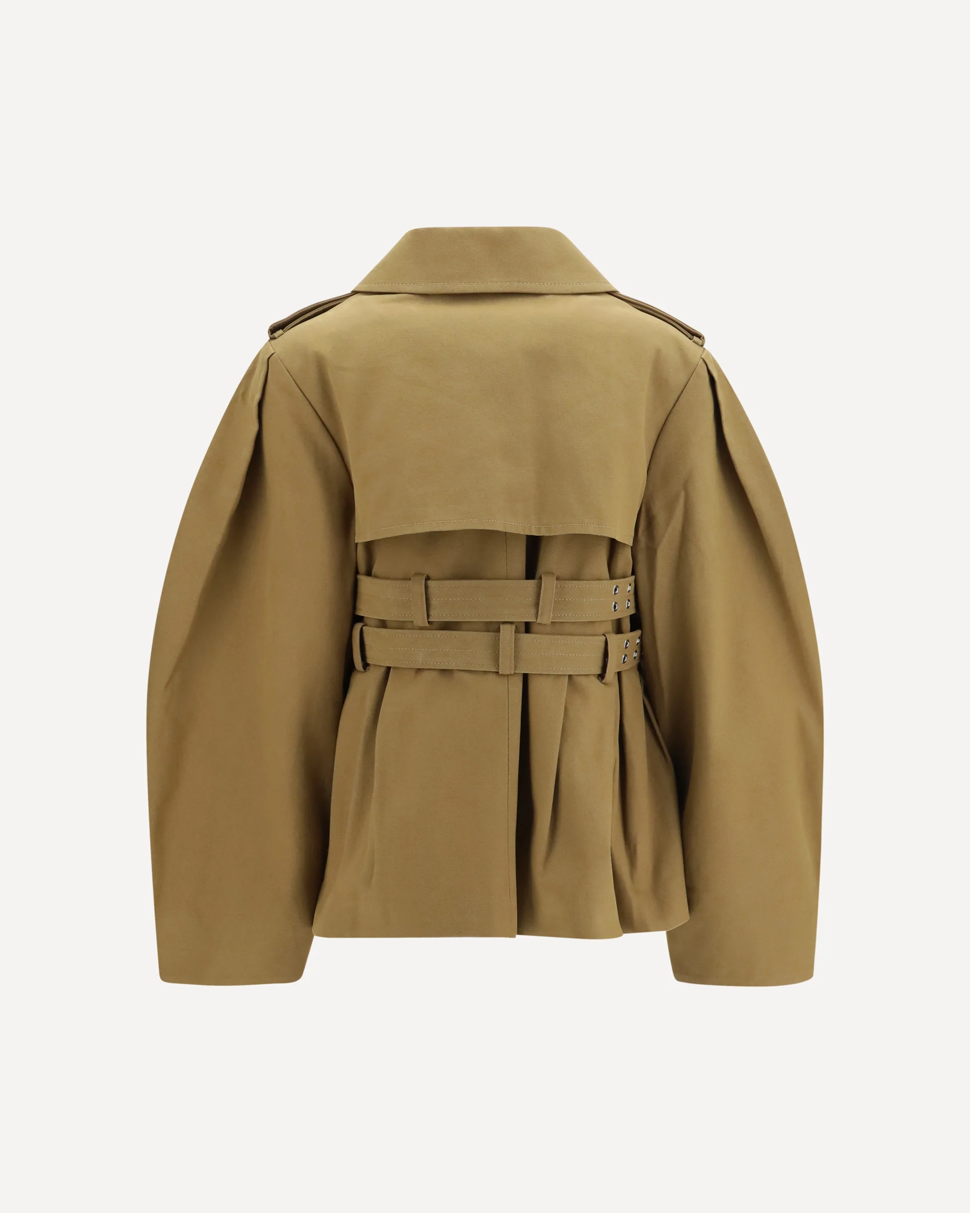 Canvas Jacket with double belt - BEIGE | Cheap Luxury Handbags Store,