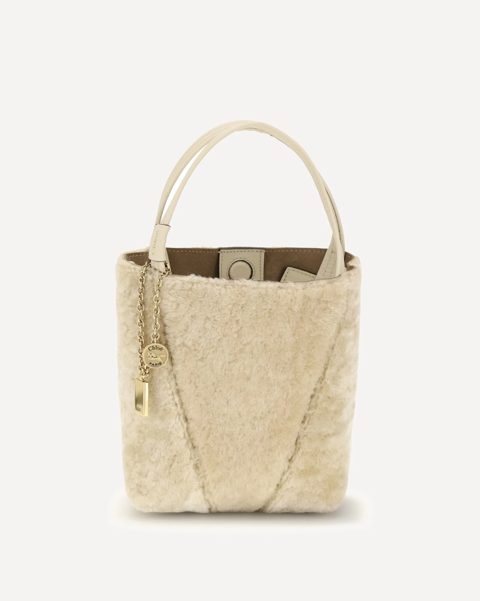 Spin bouclé Bucket Bag - CREAM | Cheap Luxury Handbags Store,