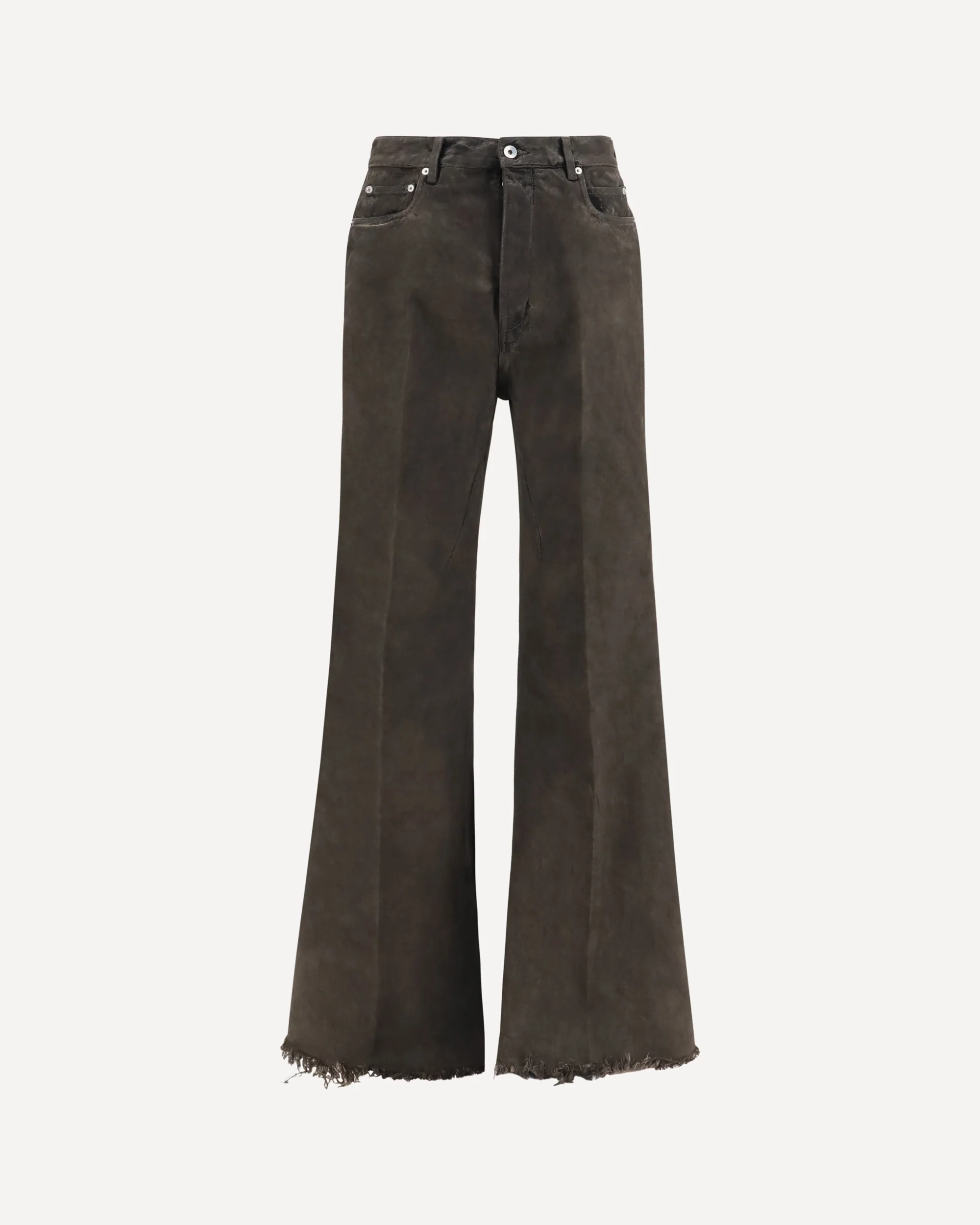 Flared frayed hem cotton Jeans - GREEN | Cheap Luxury Handbags Store,