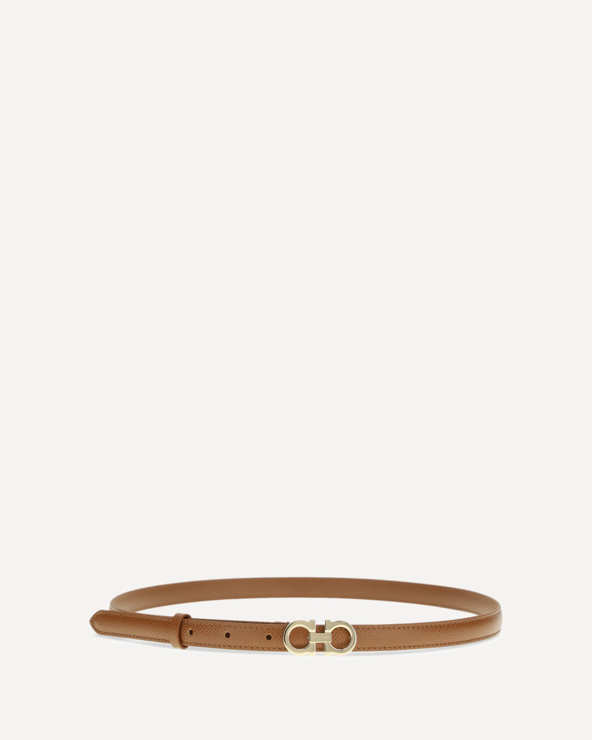 Gancini leather Belt - BEIGE | Cheap Luxury Handbags Store,