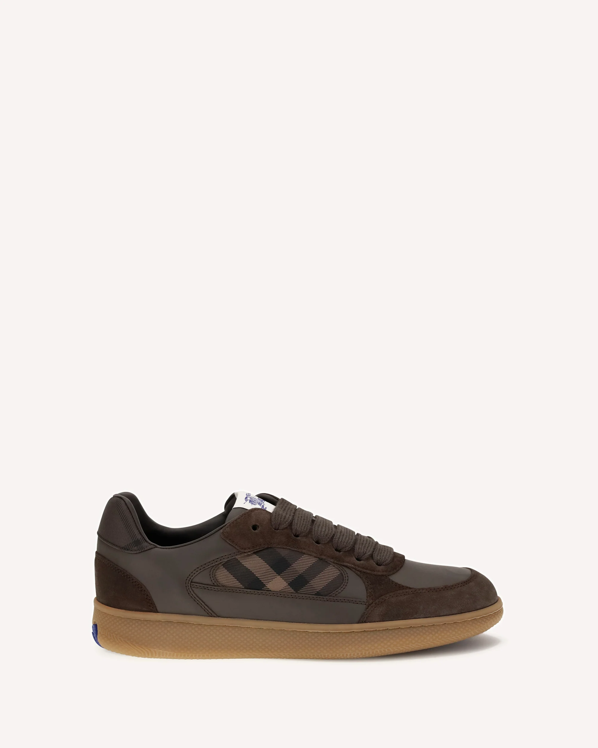 Terrace Check leather and suede Sneakers - BROWN | Cheap Luxury Handbags Store,