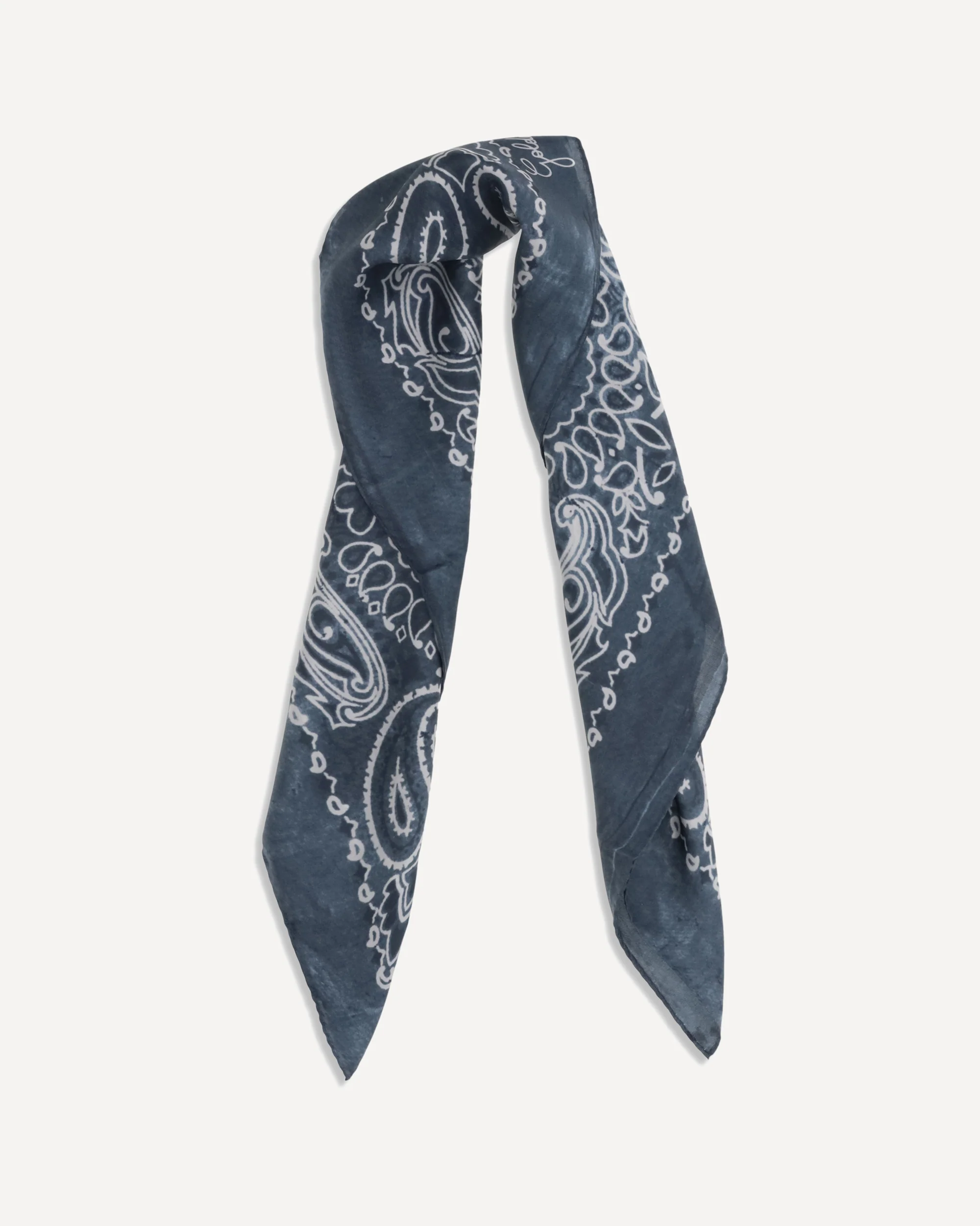 Golden paisley printed silk Scarf - BLUE | Cheap Luxury Handbags Store,