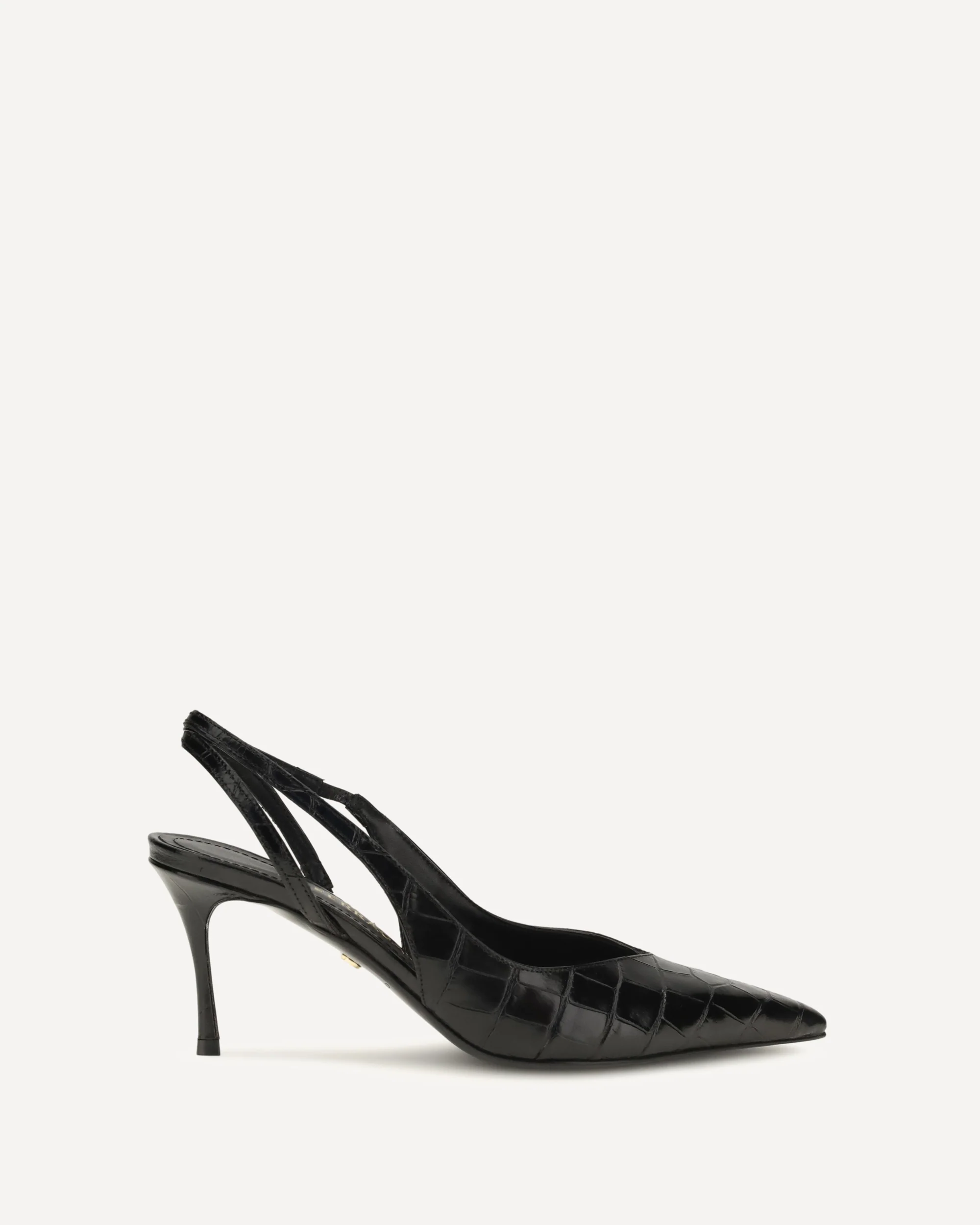 Crocodile-effect leather Slingback Pumps - BLACK | Cheap Luxury Handbags Store,