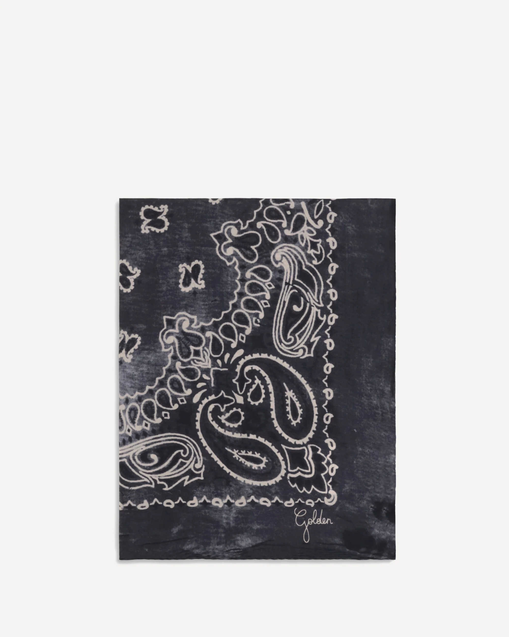 Golden paisley printed silk Scarf - GREY | Cheap Luxury Handbags Store,