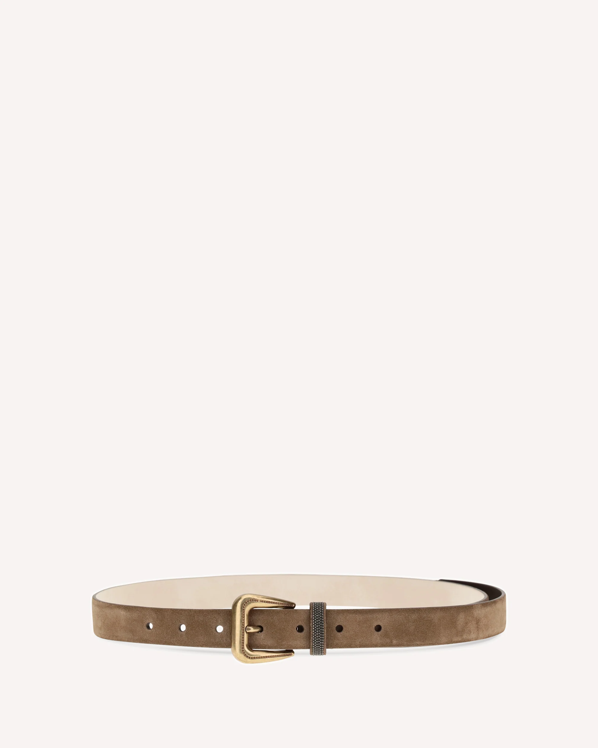 Suede Belt with monili detail - BROWN | Cheap Luxury Handbags Store,