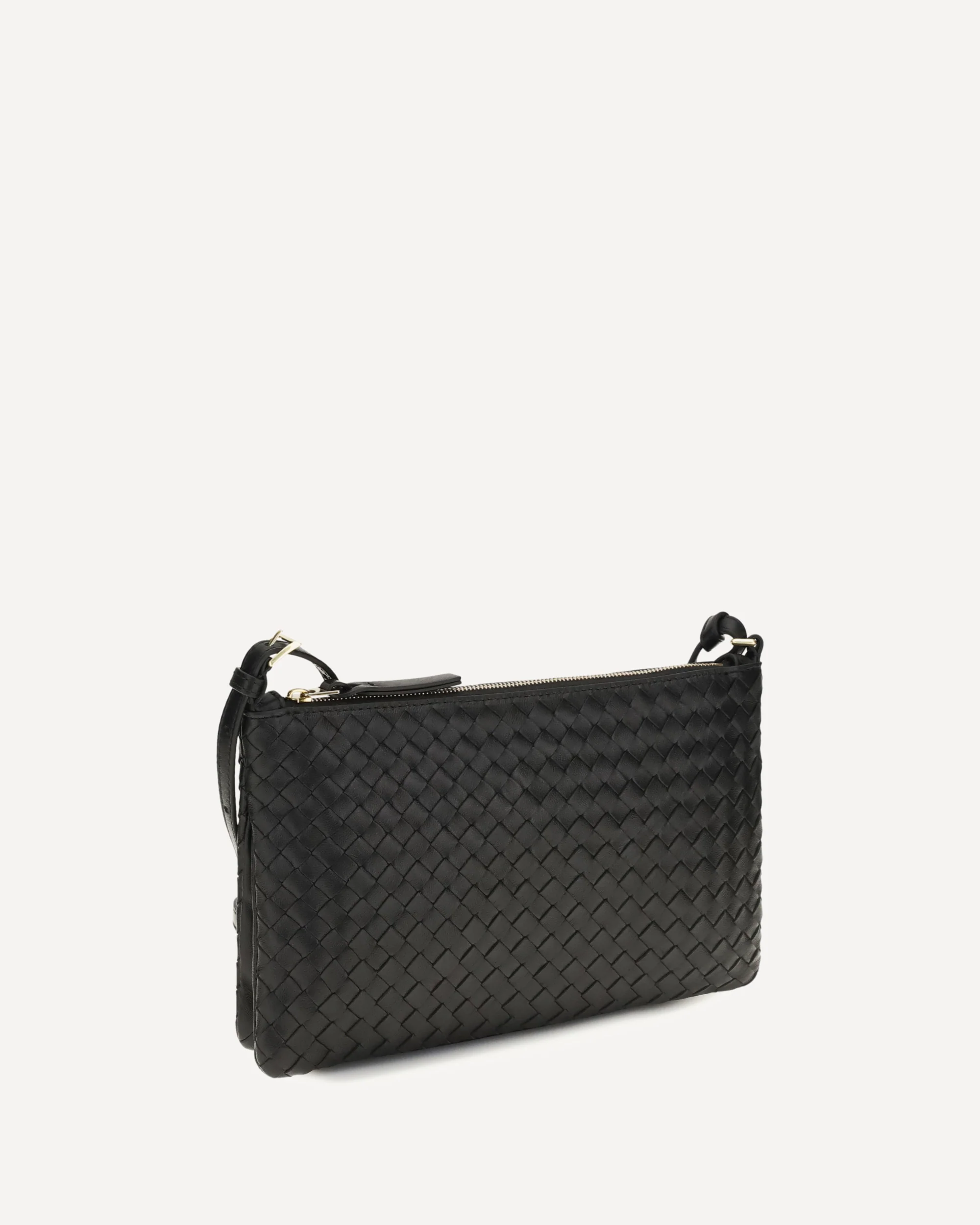 Intrecciato Shoulder Bag - BLACK | Cheap Luxury Handbags Store,