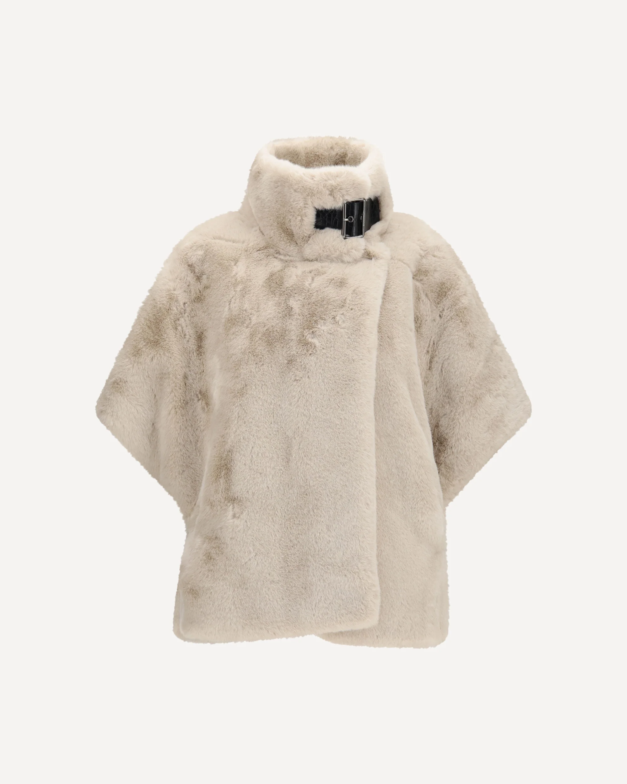 Faux fur Jacket with buckle - BEIGE | Cheap Luxury Handbags Store,