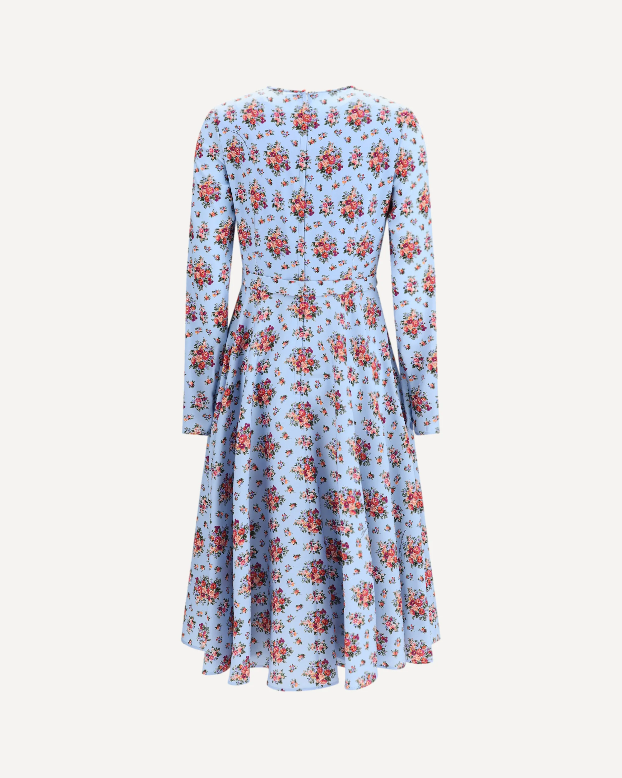 Charmeuse long Dress with bouquet print - MULTICOLOUR | Cheap Luxury Handbags Store,