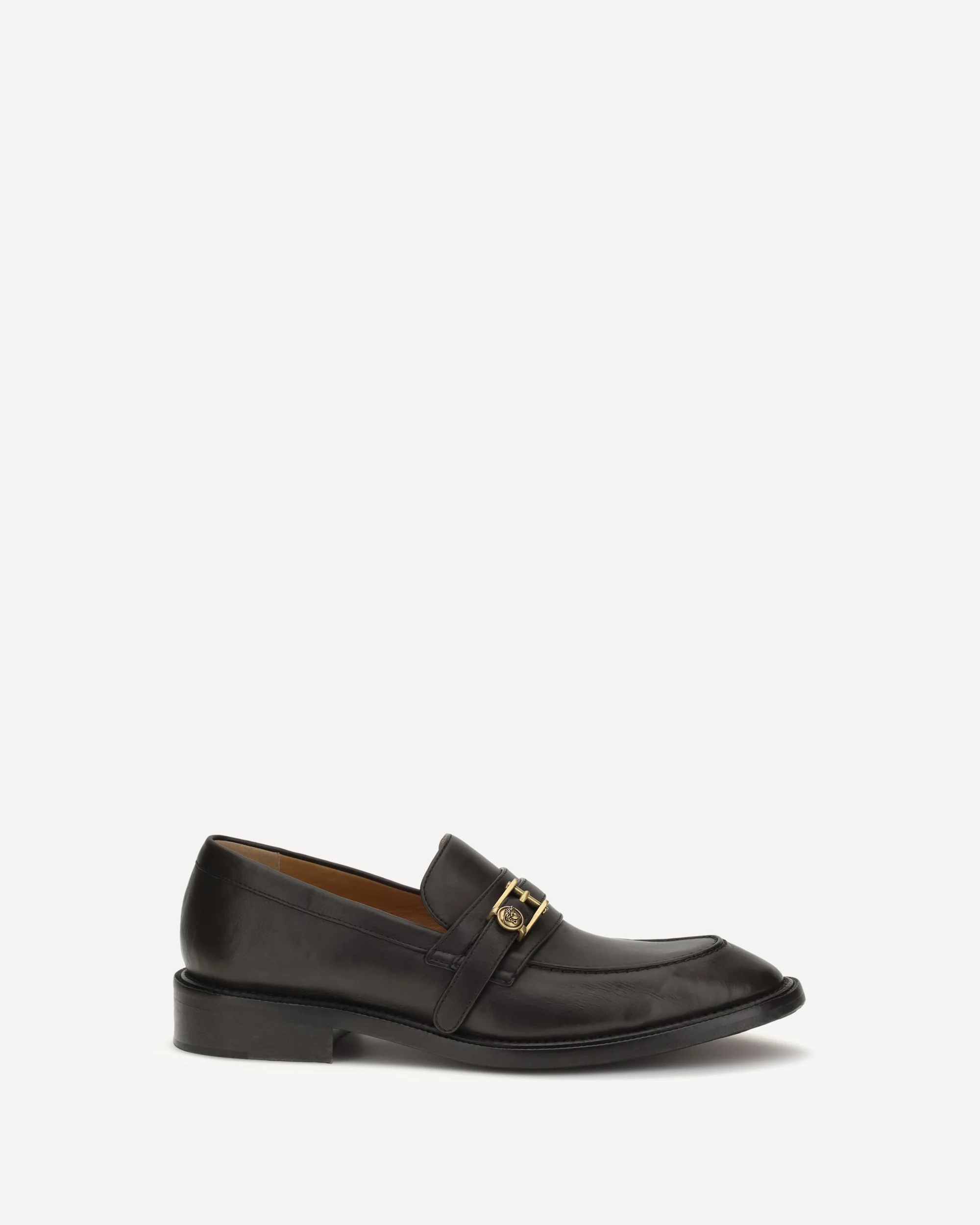 Leather Loafers with Medusa accessory - BLACK | Cheap Luxury Handbags Store,