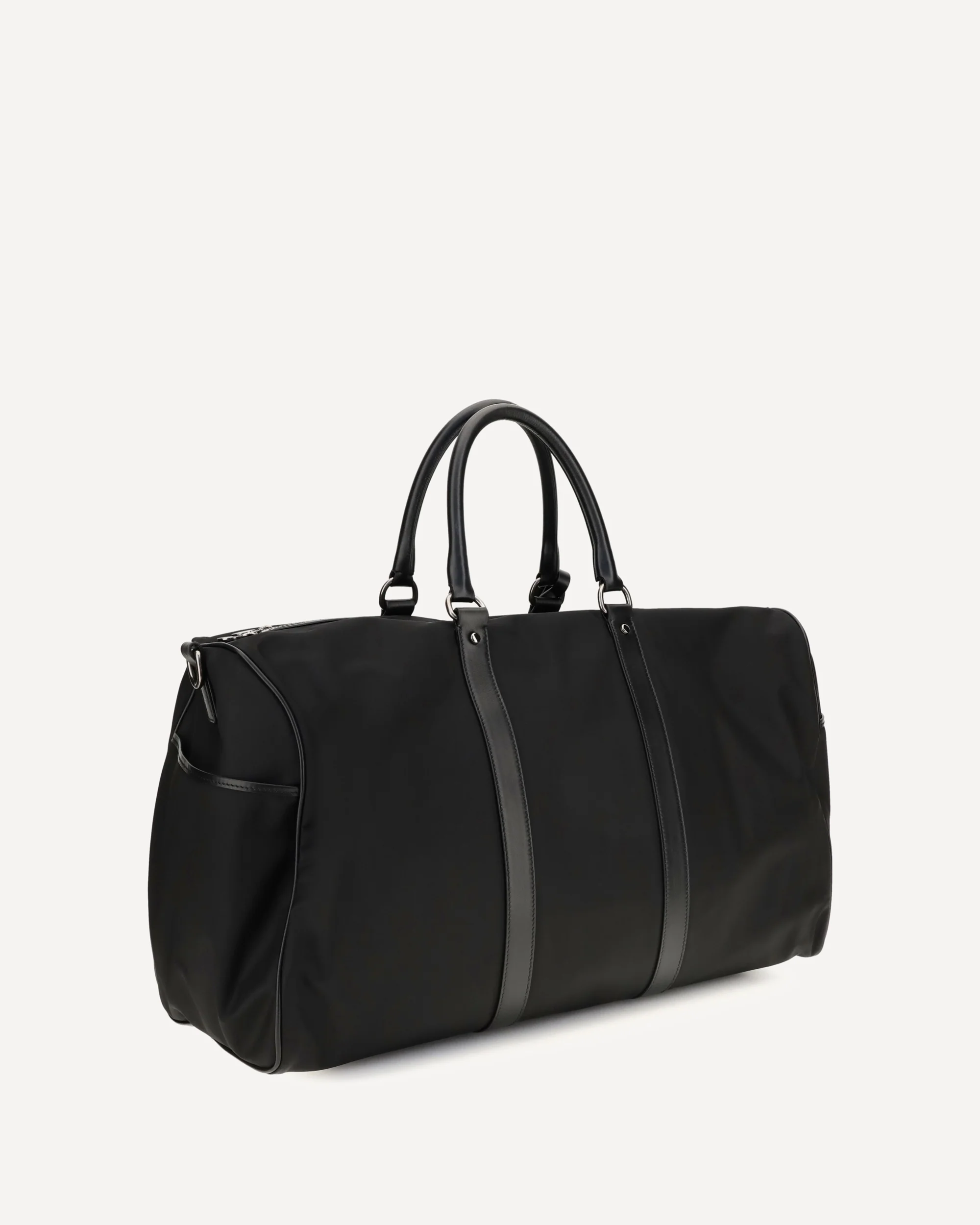 Leather-trim Travel Duffle Bag - BLACK | Cheap Luxury Handbags Store,