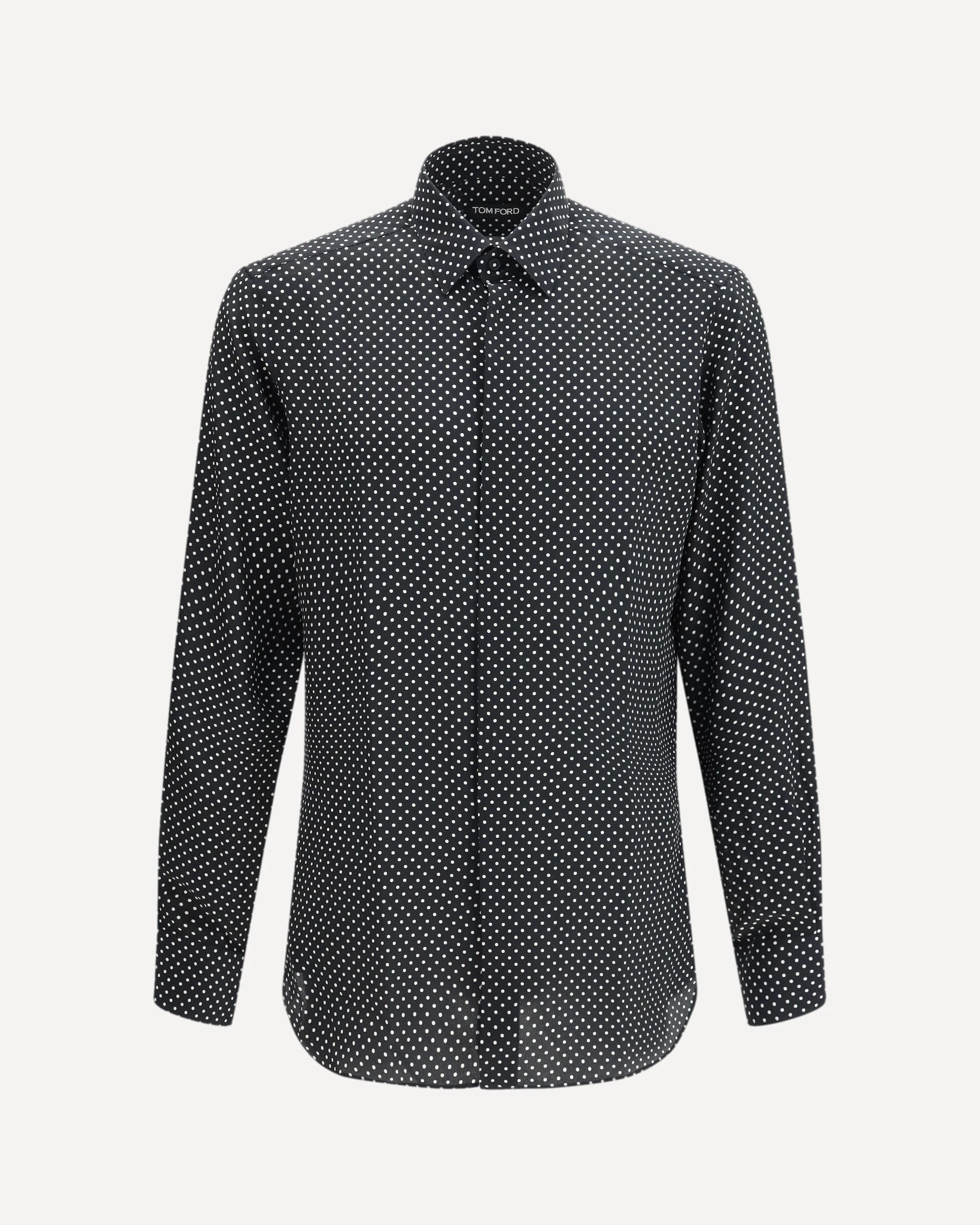 Crepe de dhine polka dot Shirt - BLACK | Cheap Luxury Handbags Store,