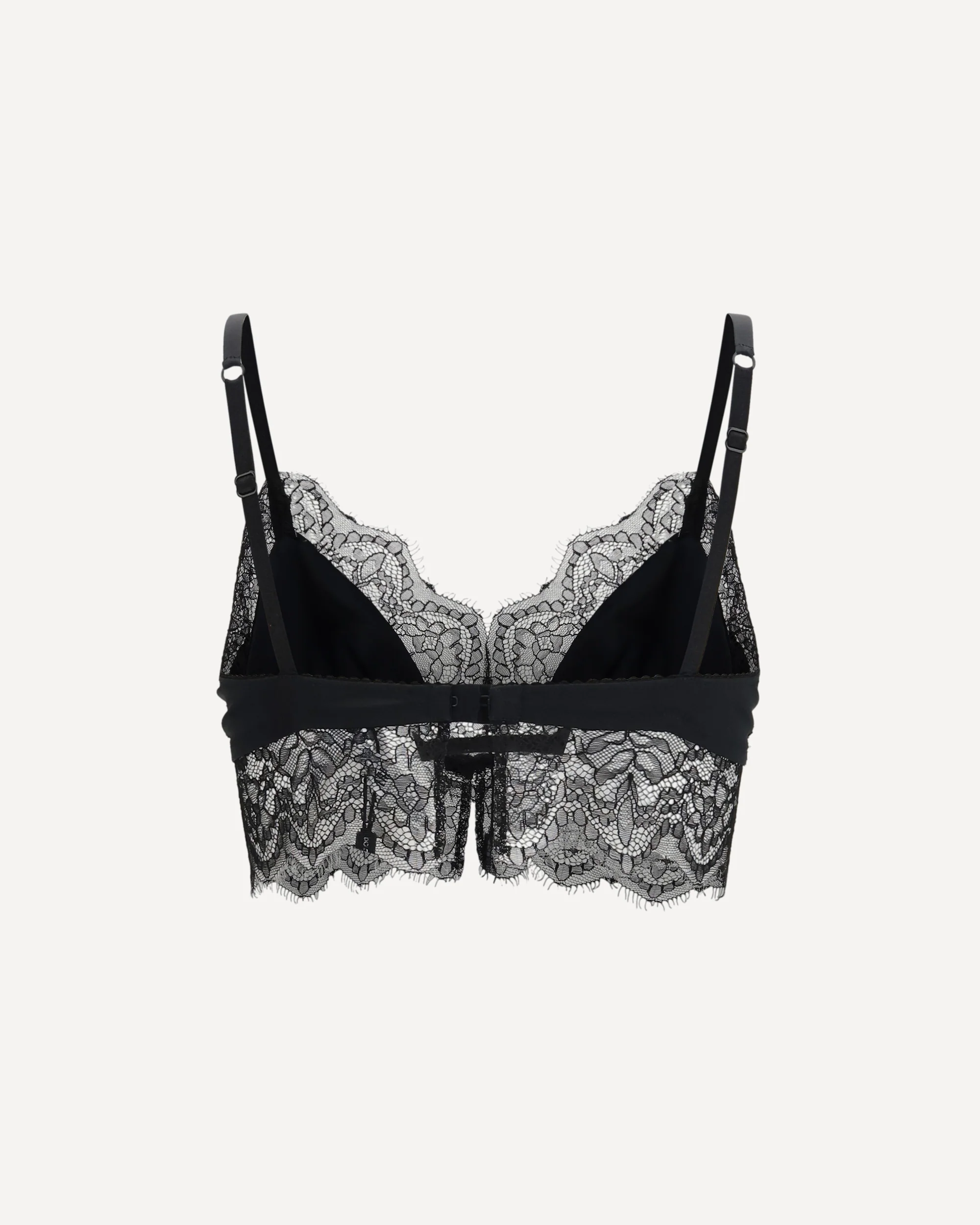 Satin soft-cup bralette Bra with lace - BLACK | Cheap Luxury Handbags Store,