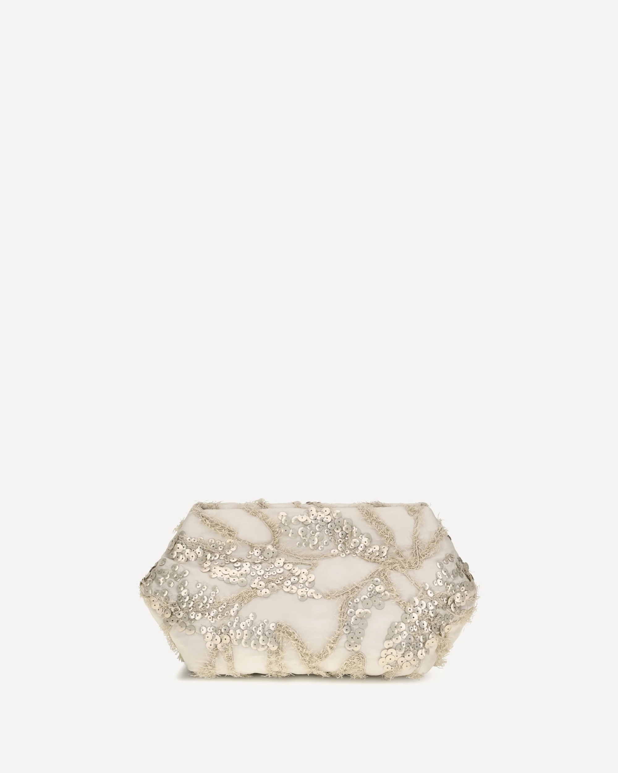 Embroidered silk organza Clutch - BEIGE | Cheap Luxury Handbags Store,