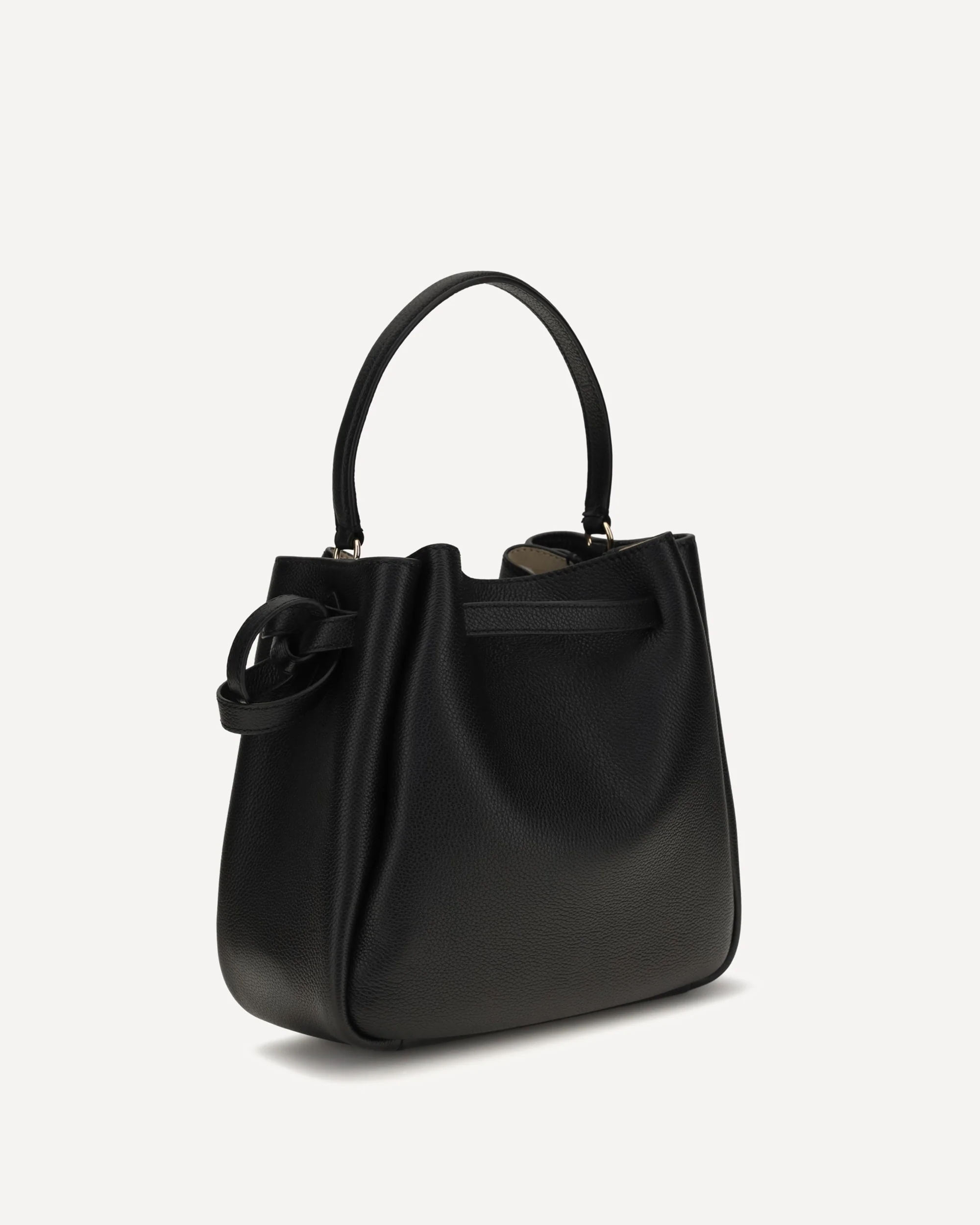 Romy Hammered leather Bucket Bag - BLACK | Cheap Luxury Handbags Store,