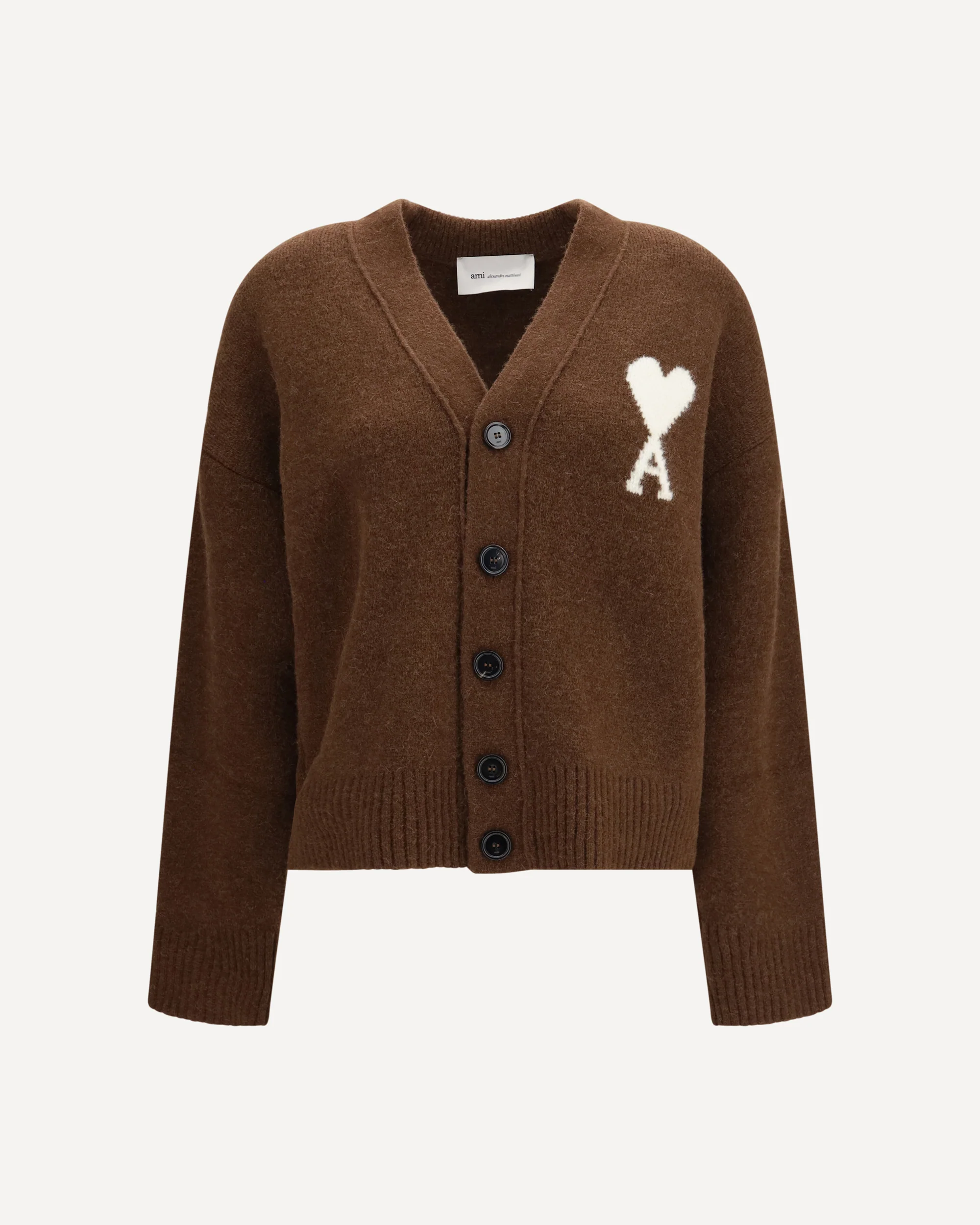 Ami de Coeur Cardigan in alpaca - BROWN | Cheap Luxury Handbags Store,