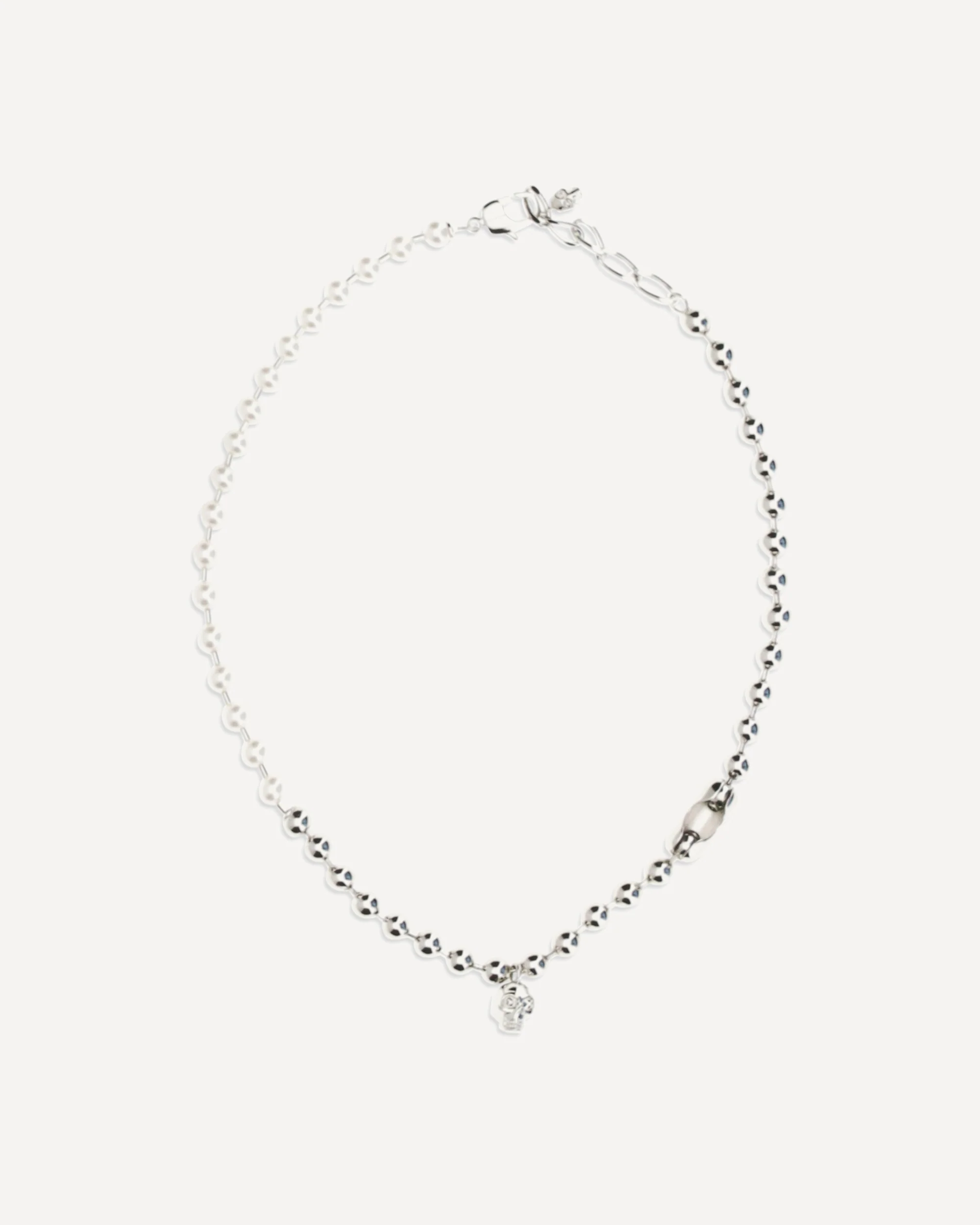 Pearl skull Necklace - WHITE | Cheap Luxury Handbags Store,