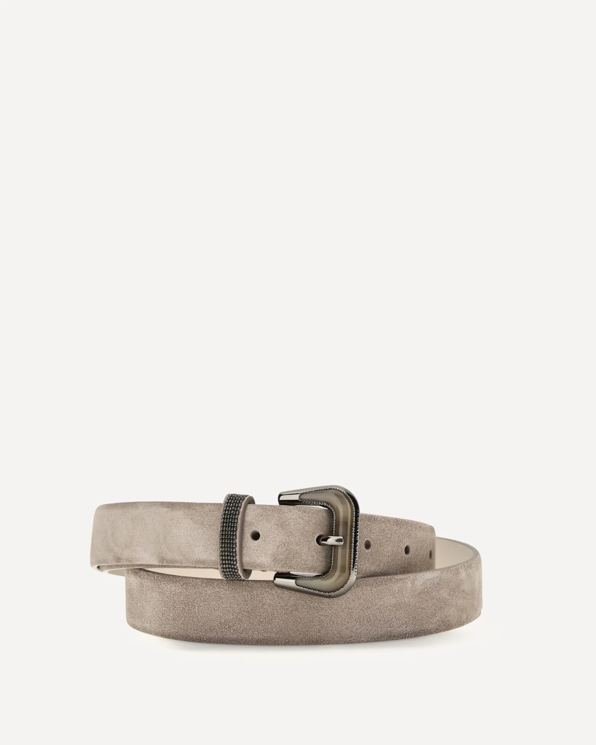 Suede Belt with Shiny Loop - BEIGE | Cheap Luxury Handbags Store,