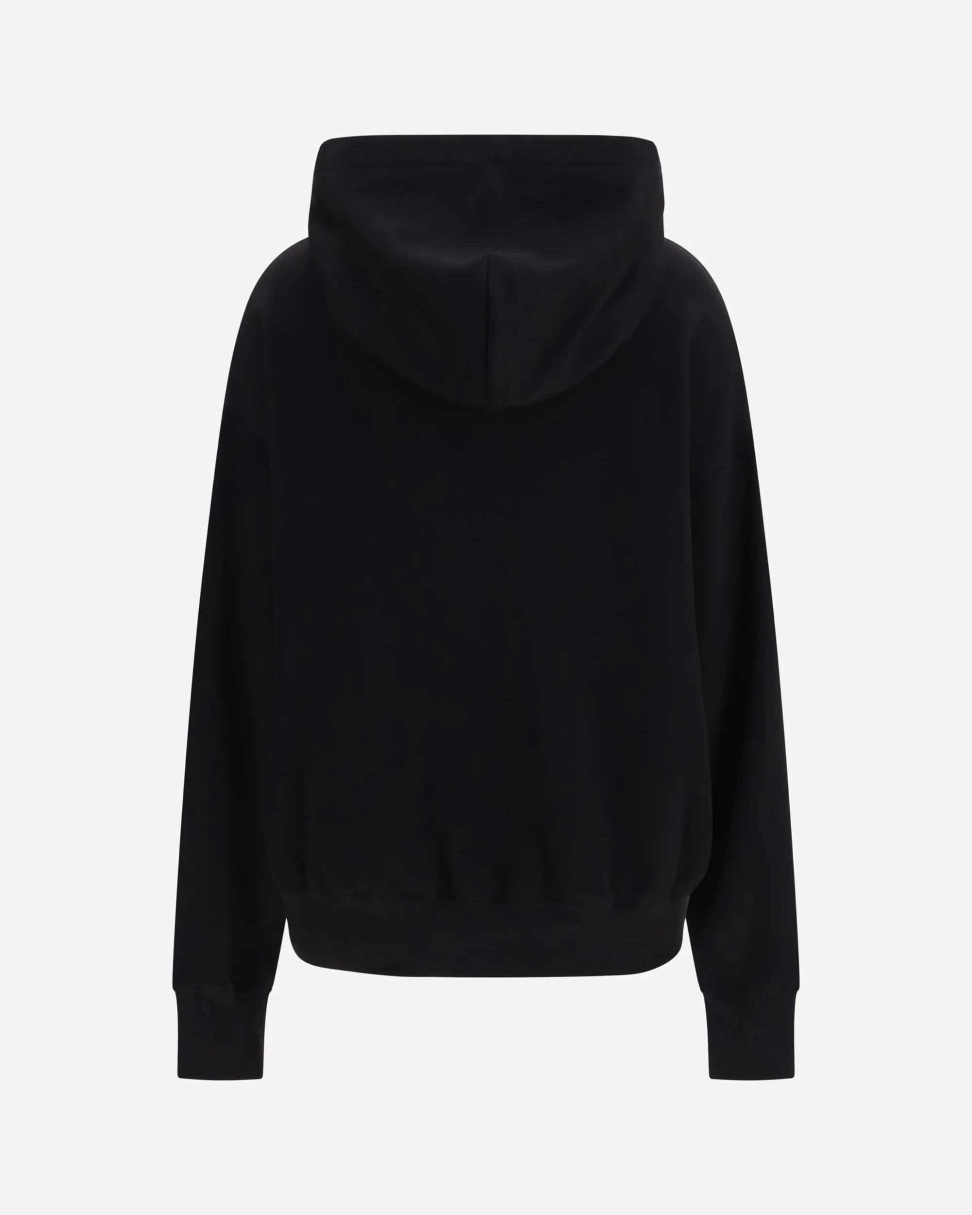 Cotton Hooded Sweatshirt with logo patch - BLACK | Cheap Luxury Handbags Store,