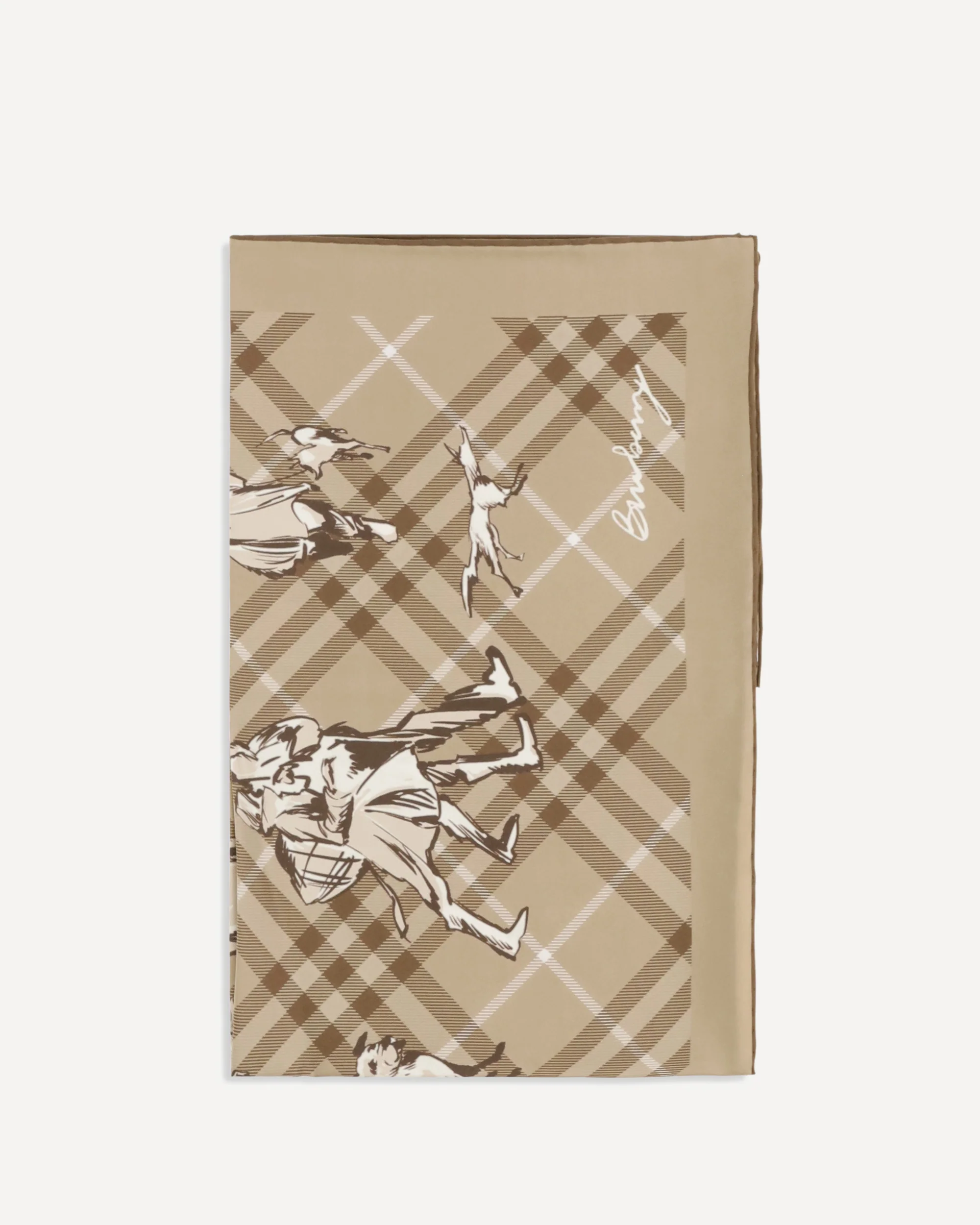 Check silk Twill Scarf - BEIGE | Cheap Luxury Handbags Store,