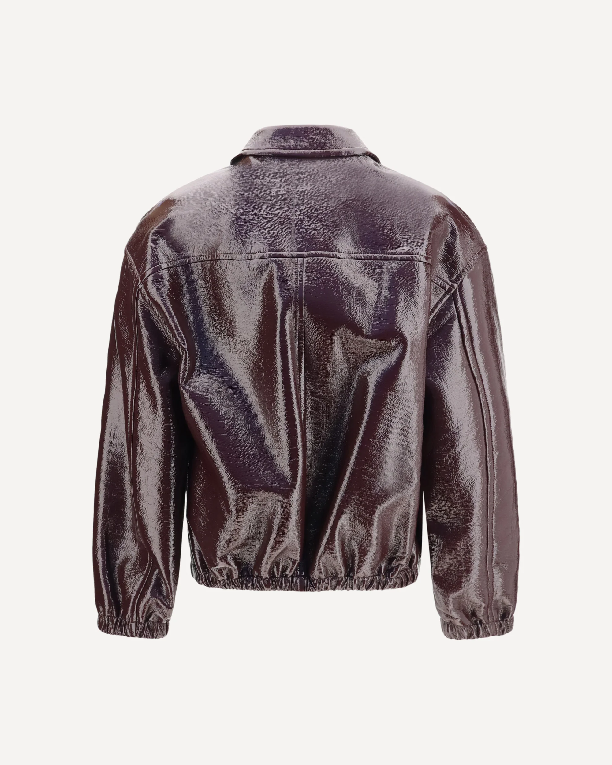 Vinyl Bomber Jacket - BORDEAUX | Cheap Luxury Handbags Store,