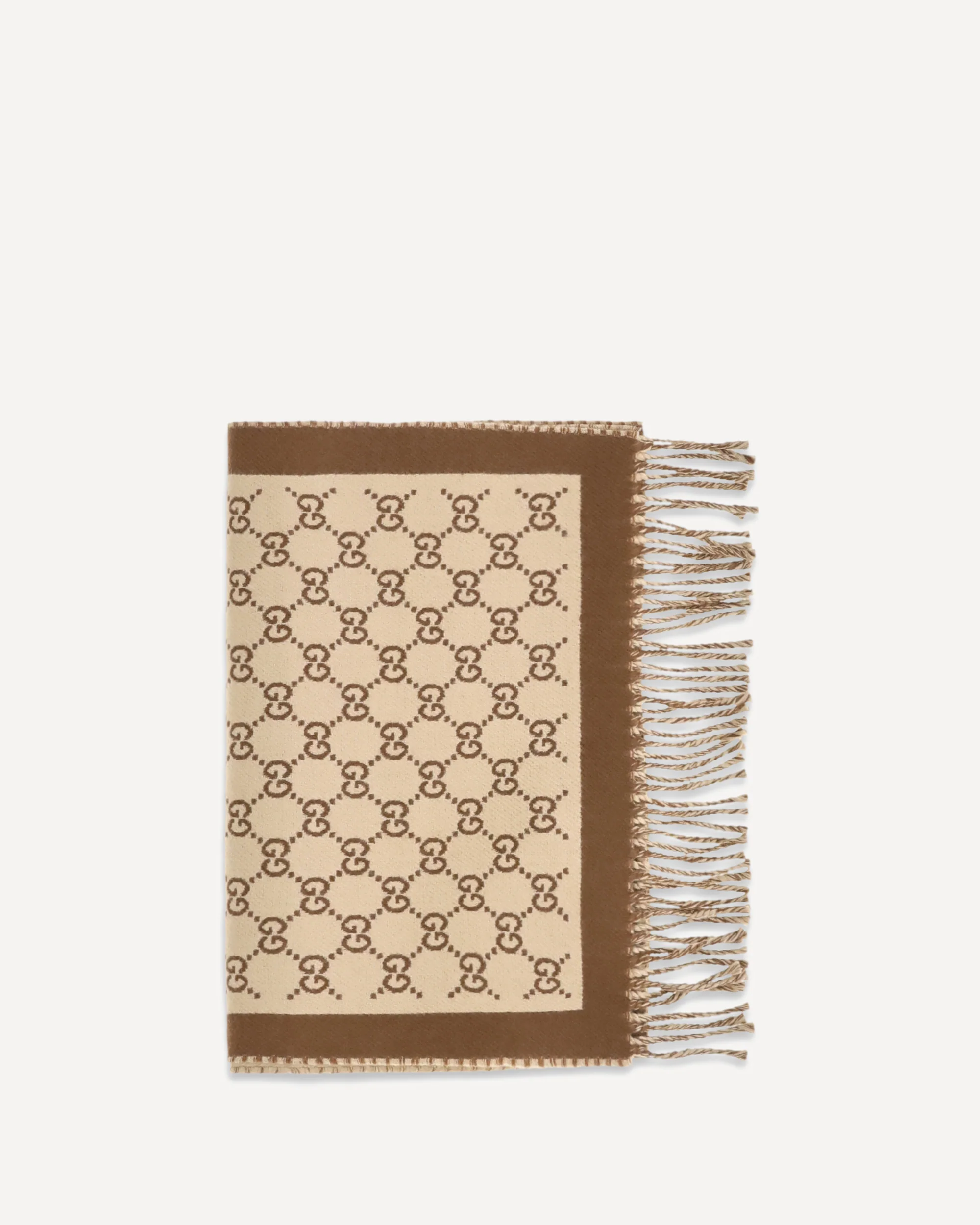 GG all-over wool Scarf - BEIGE | Cheap Luxury Handbags Store,
