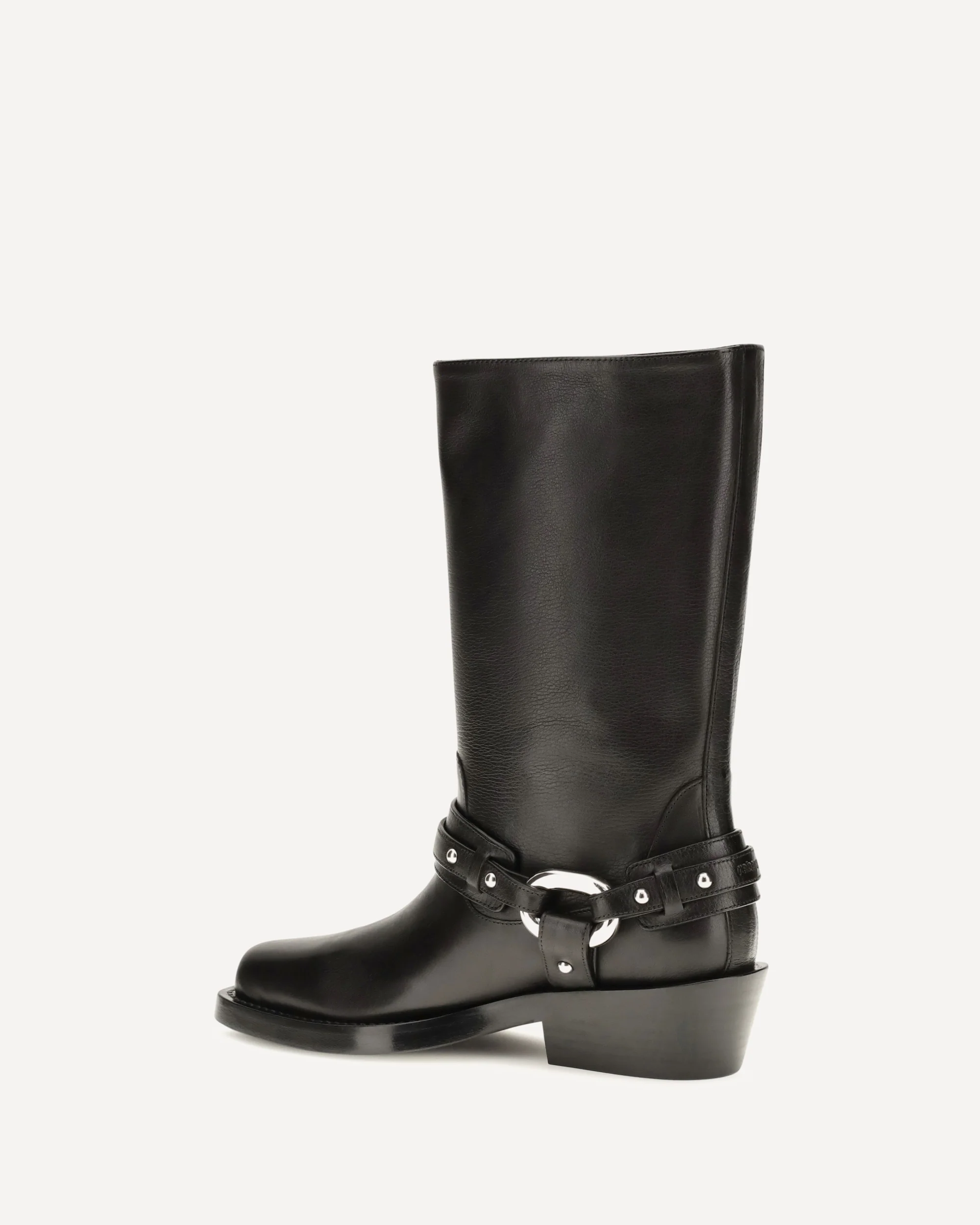 Leather buckle snkle Boots - BLACK | Cheap Luxury Handbags Store,