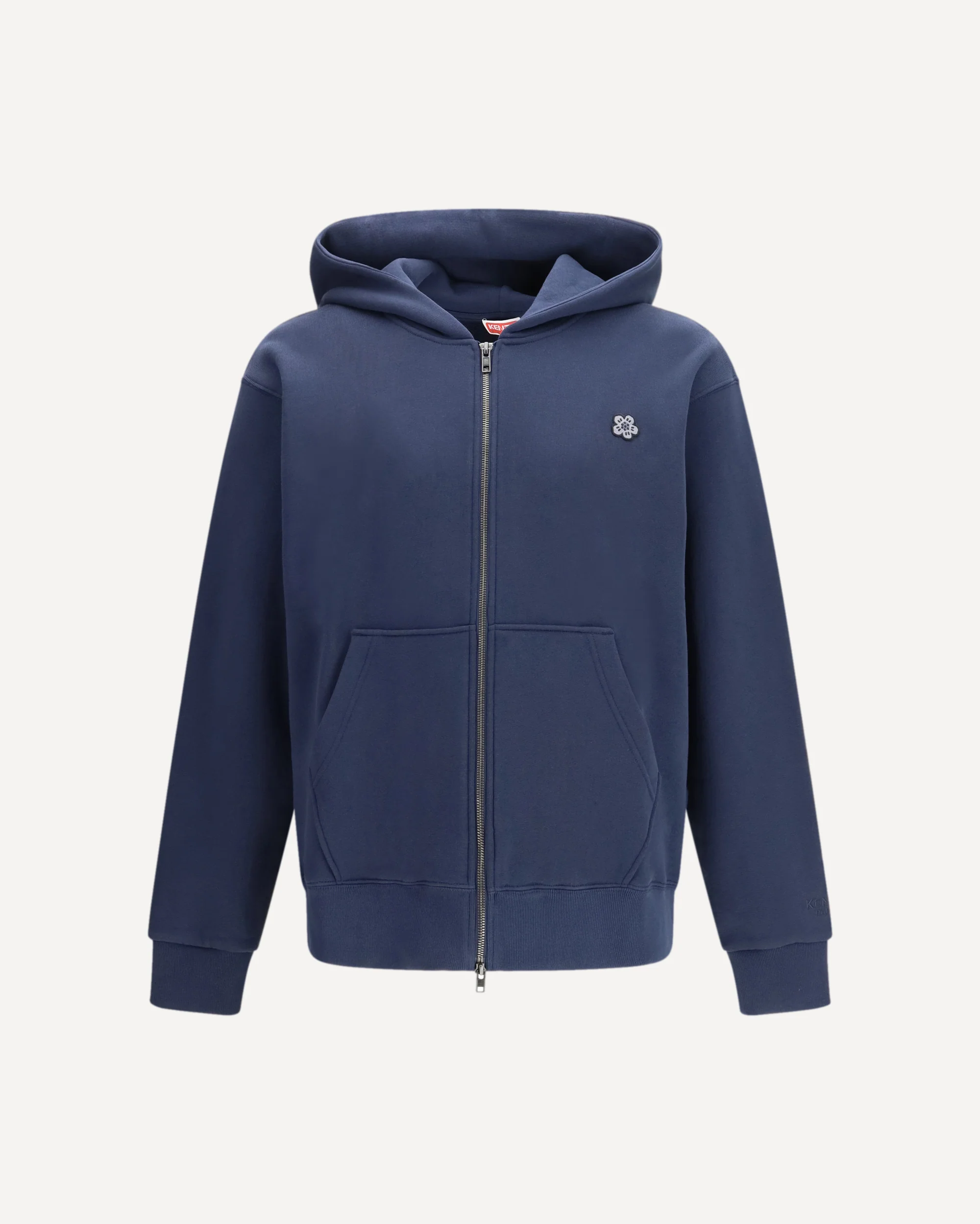 Boke Flower embroidered zip Hoodie - BLUE | Cheap Luxury Handbags Store,