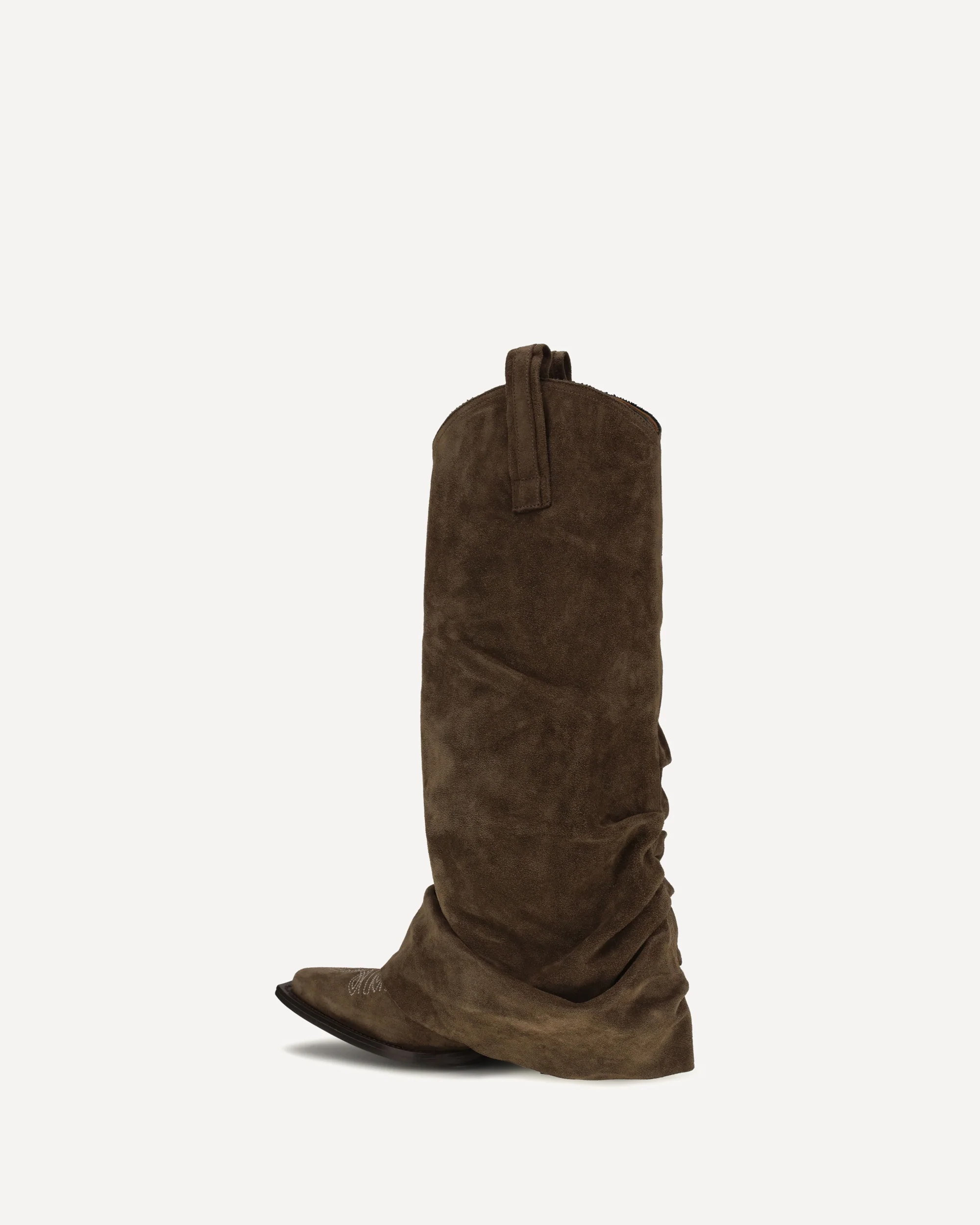 Suede Cowboy Boots - BROWN | Cheap Luxury Handbags Store,