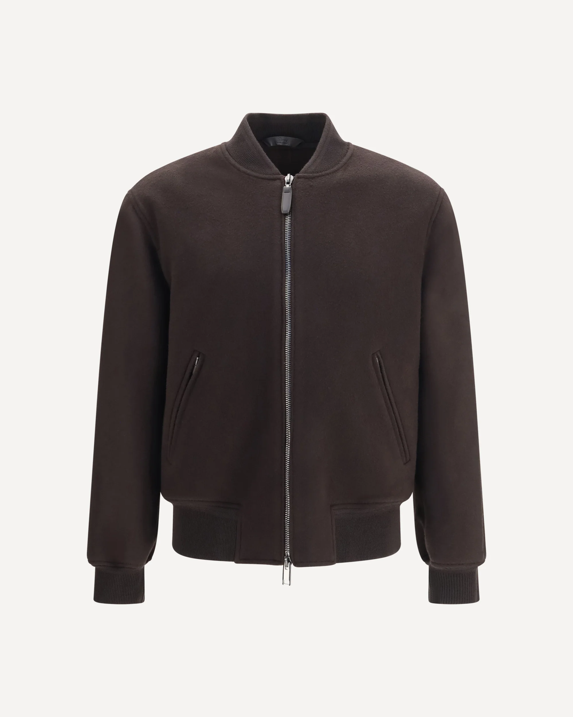 Wool and cashmere zip-up Bomber Jacket - BROWN | Cheap Luxury Handbags Store,