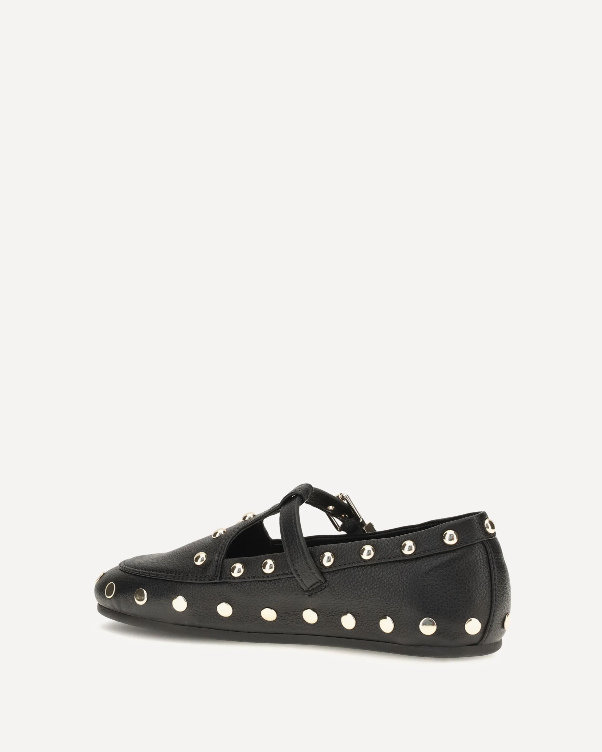 Mary Jenny studded Ballerinas in pebbled leather - BLACK | Cheap Luxury Handbags Store,