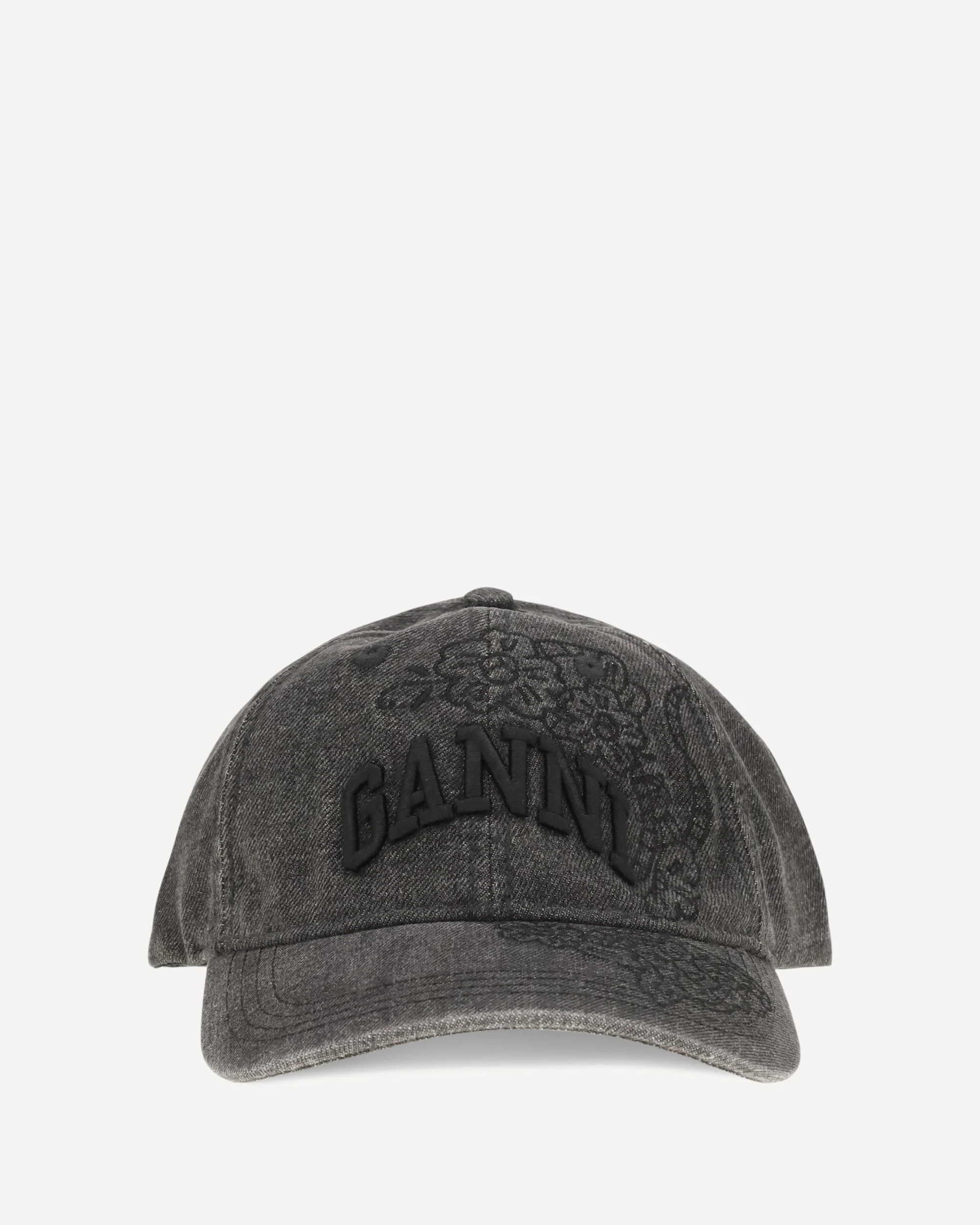 Baseball Cap in embroidered denim - GREY | Cheap Luxury Handbags Store,