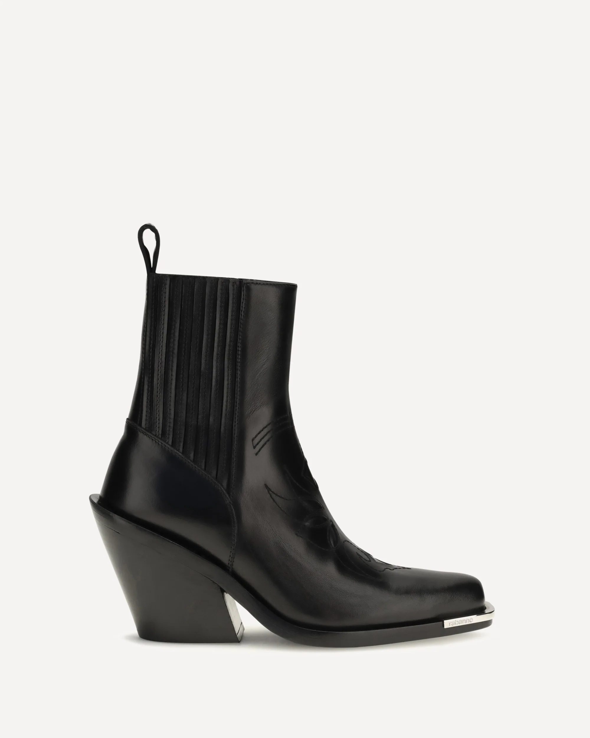 Leather cowboy Ankle Boots - BLACK | Cheap Luxury Handbags Store,