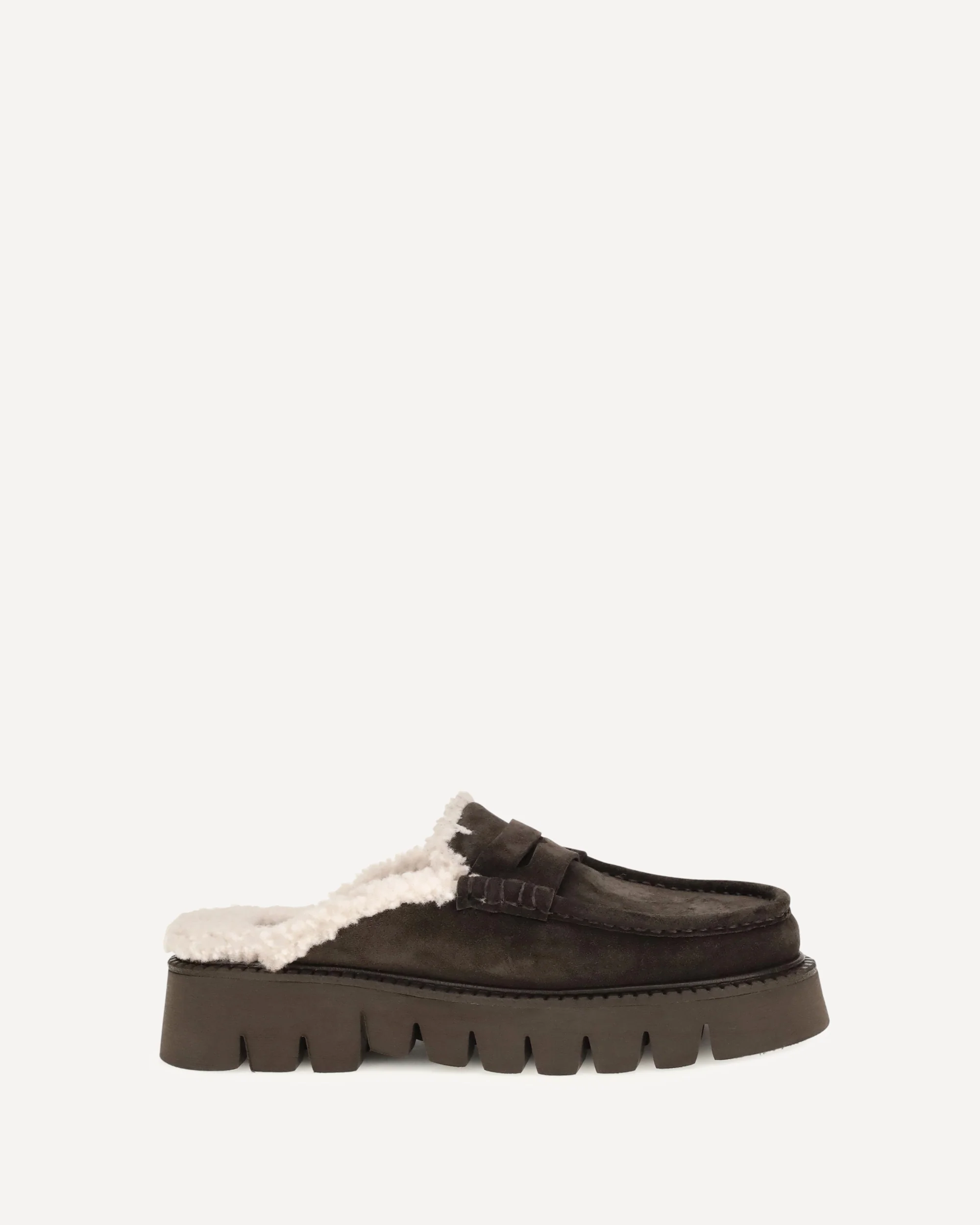 Savy Shearling Mules - BROWN | Cheap Luxury Handbags Store,