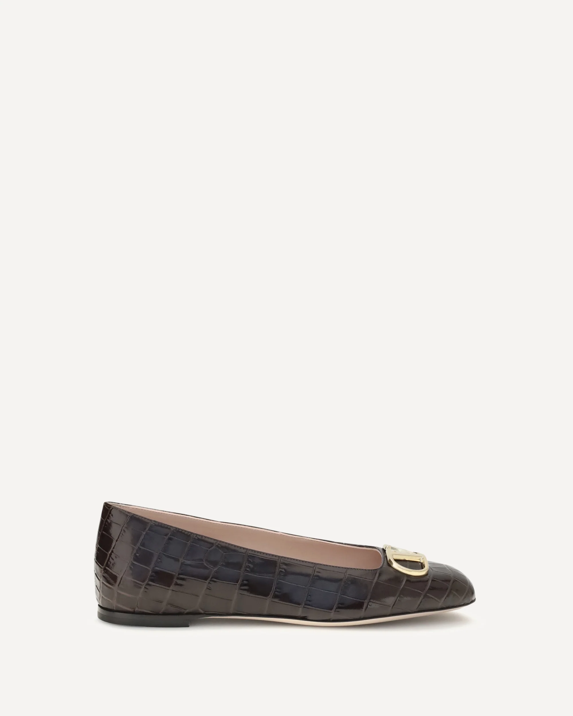 VLogo Signature croc-effect Ballerinas - BROWN | Cheap Luxury Handbags Store,