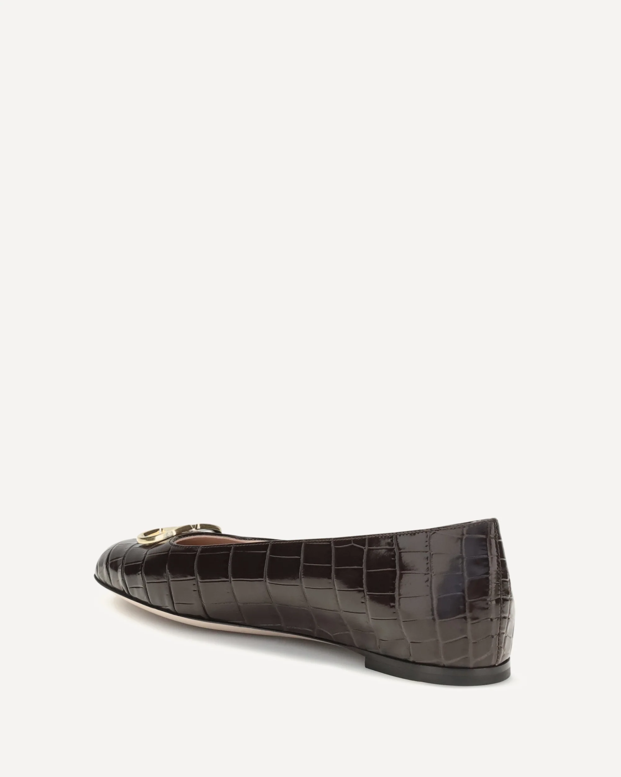VLogo Signature croc-effect Ballerinas - BROWN | Cheap Luxury Handbags Store,