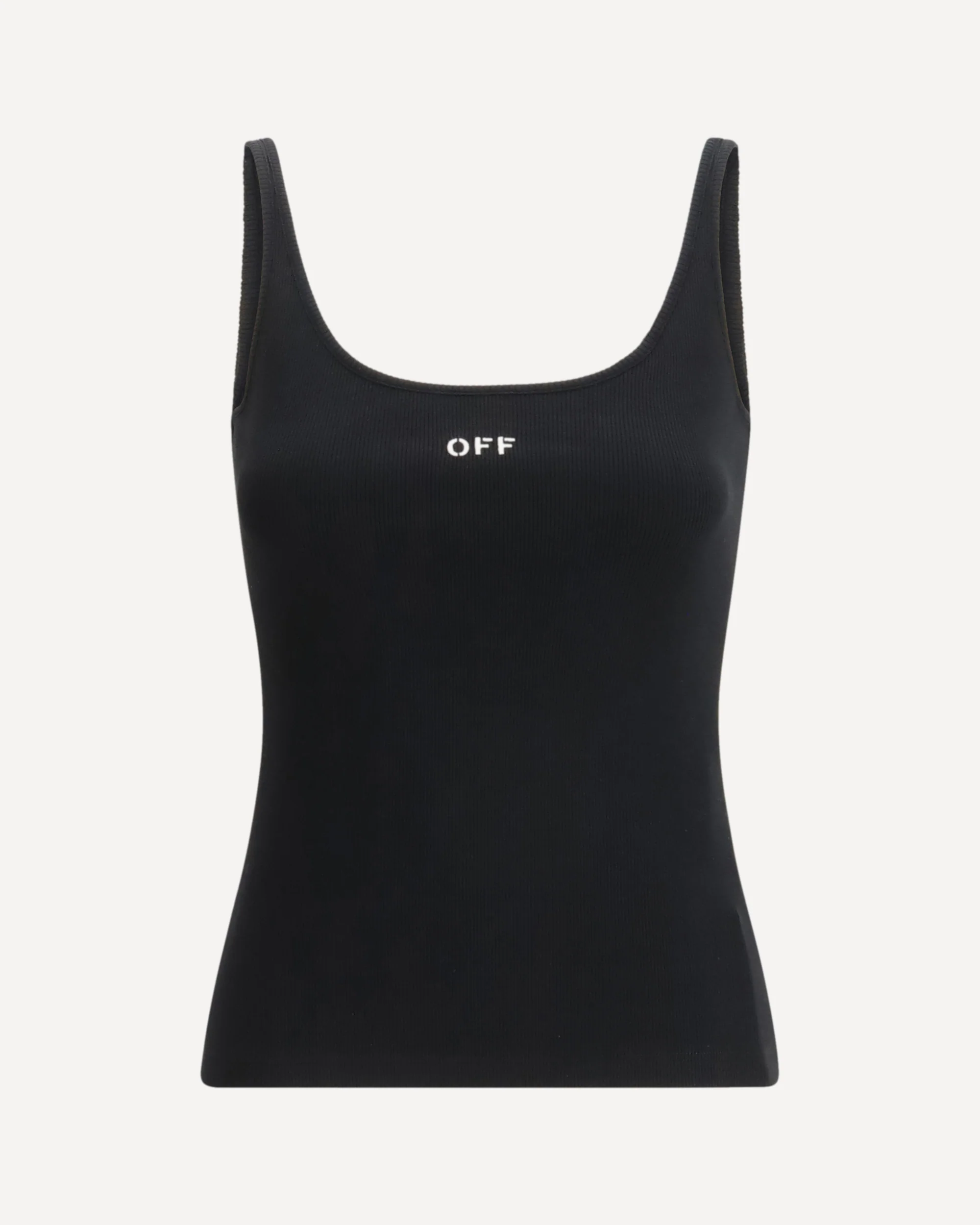 Off Stamp Rib Tank Top - BLACK | Cheap Luxury Handbags Store,