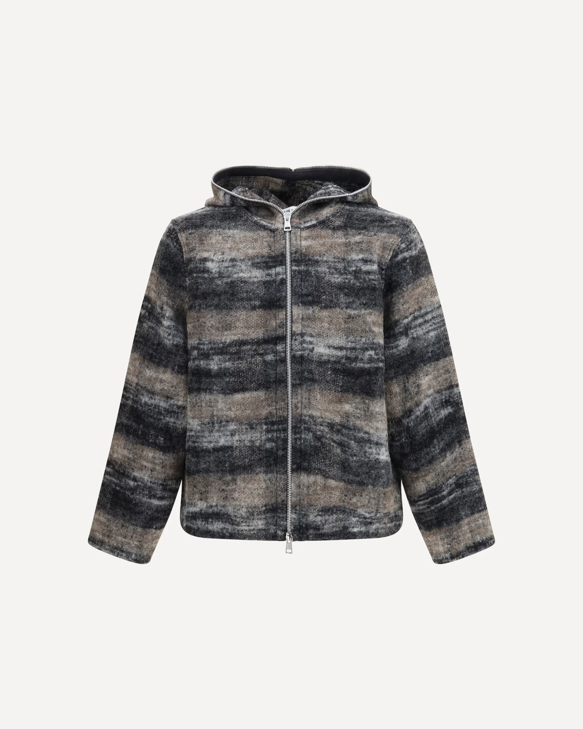 Hooded checked knit Sweatshirt - GREY | Cheap Luxury Handbags Store,