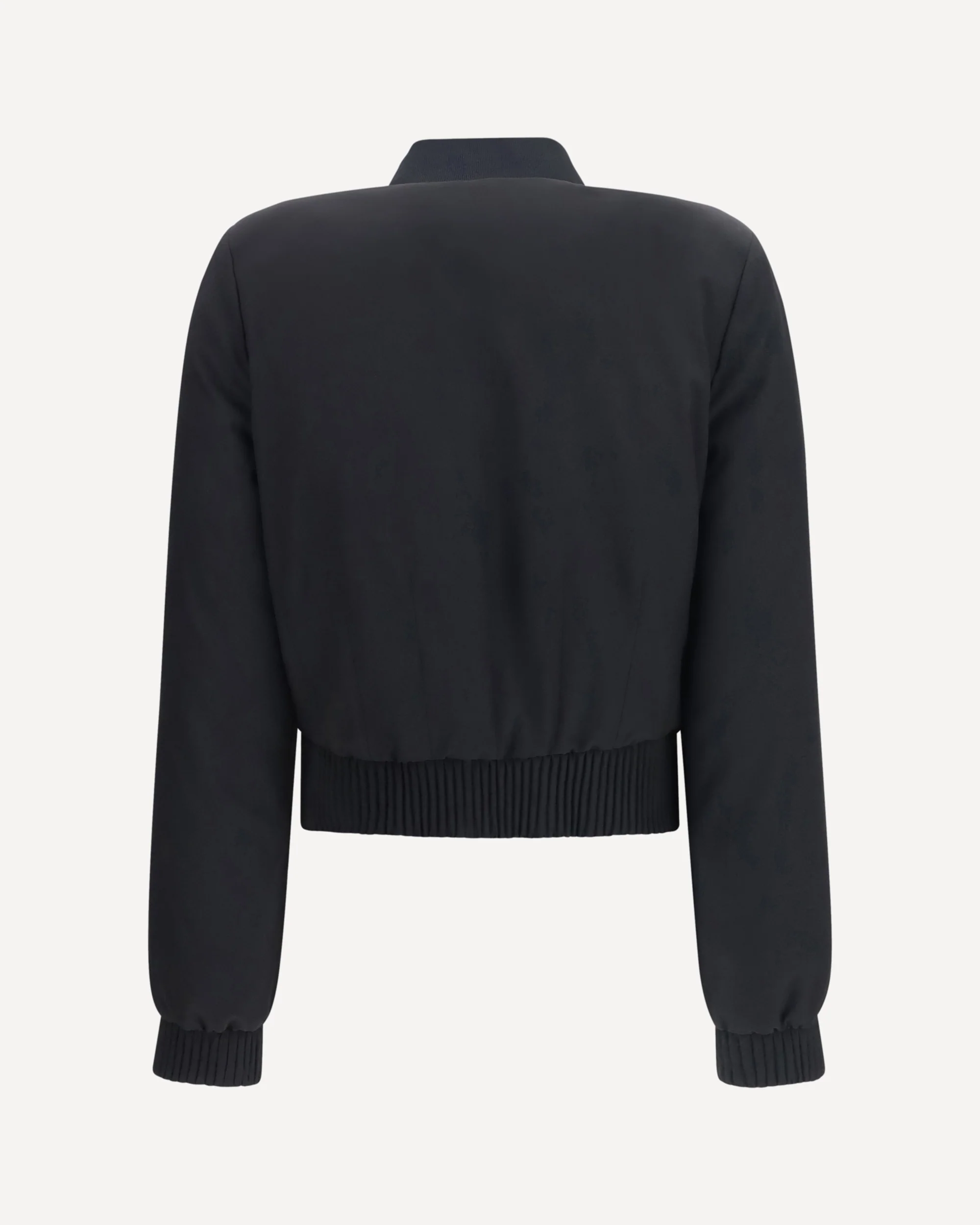 Buttoned Bomber Jacket with visible stitching - BLACK | Cheap Luxury Handbags Store,