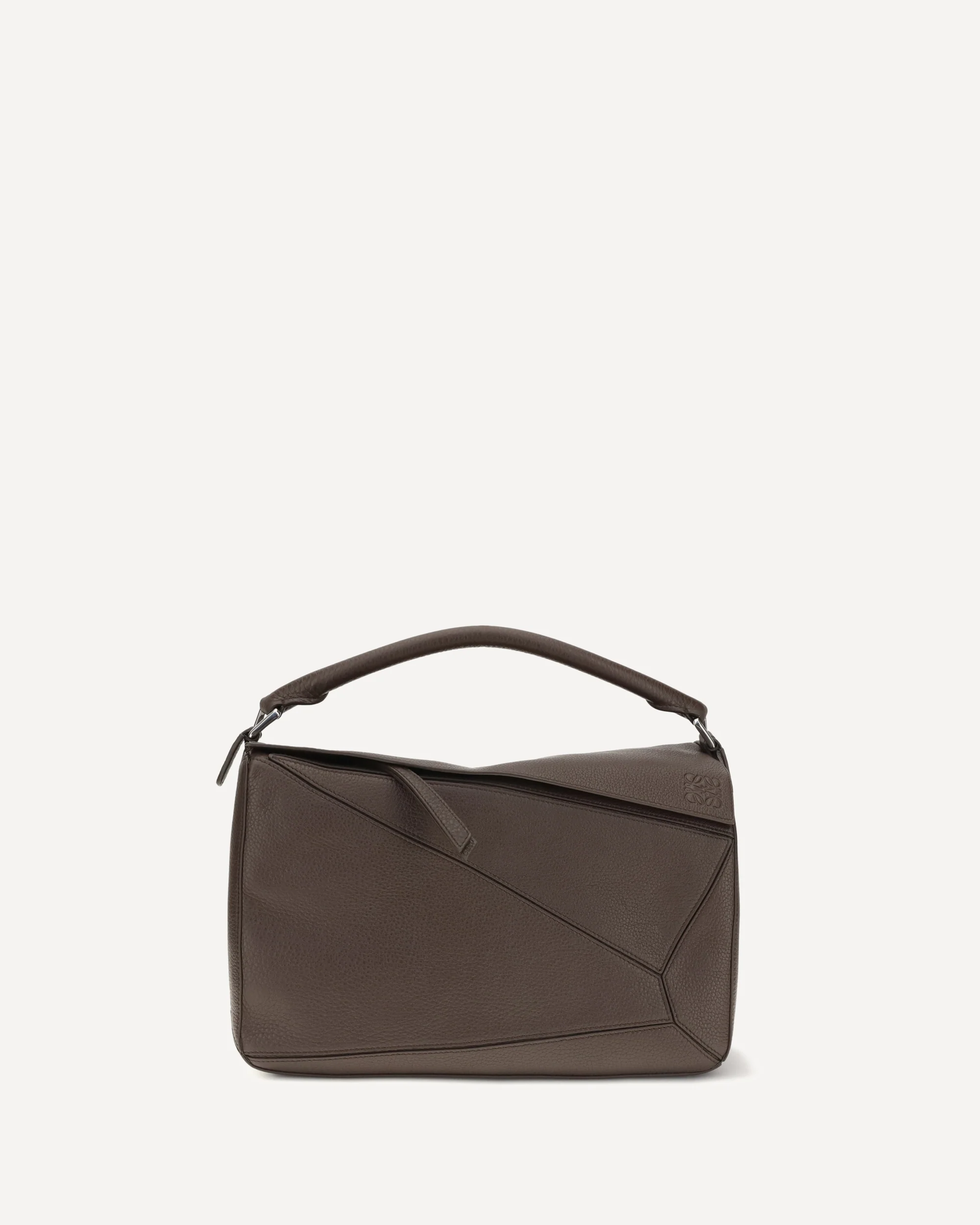 Large Puzzle Handbag in garnet calfskin - BROWN | Cheap Luxury Handbags Store,