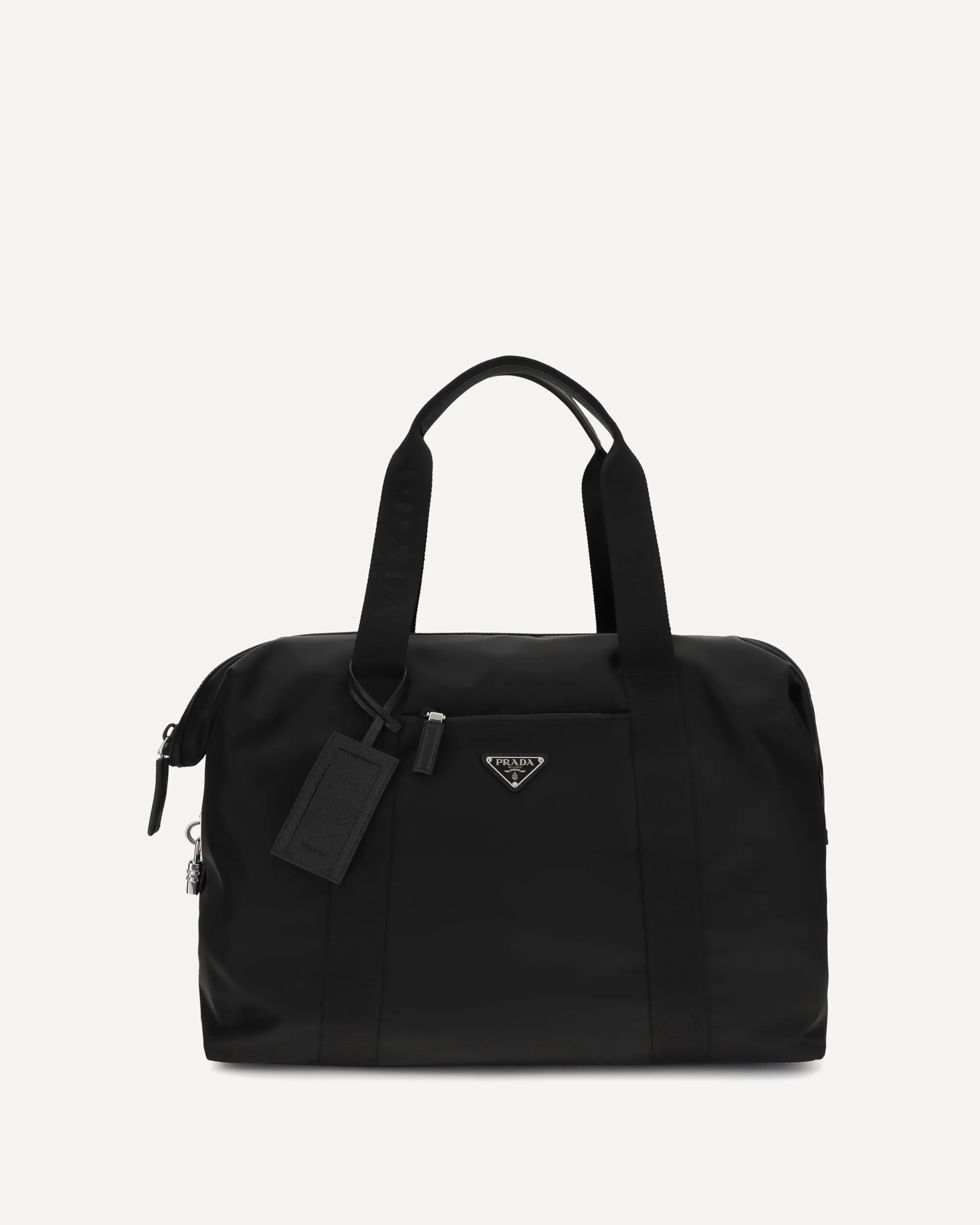 Travel Bag in Re-Nylon and Saffiano - BLACK | Cheap Luxury Handbags Store,
