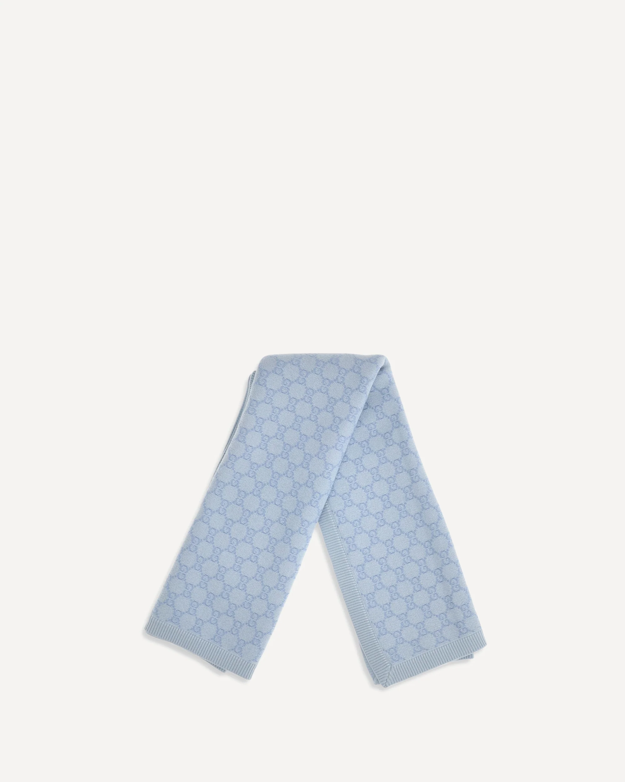 GG Monogram wool Blanket for Baby - LIGHT BLUE | Cheap Luxury Handbags Store,