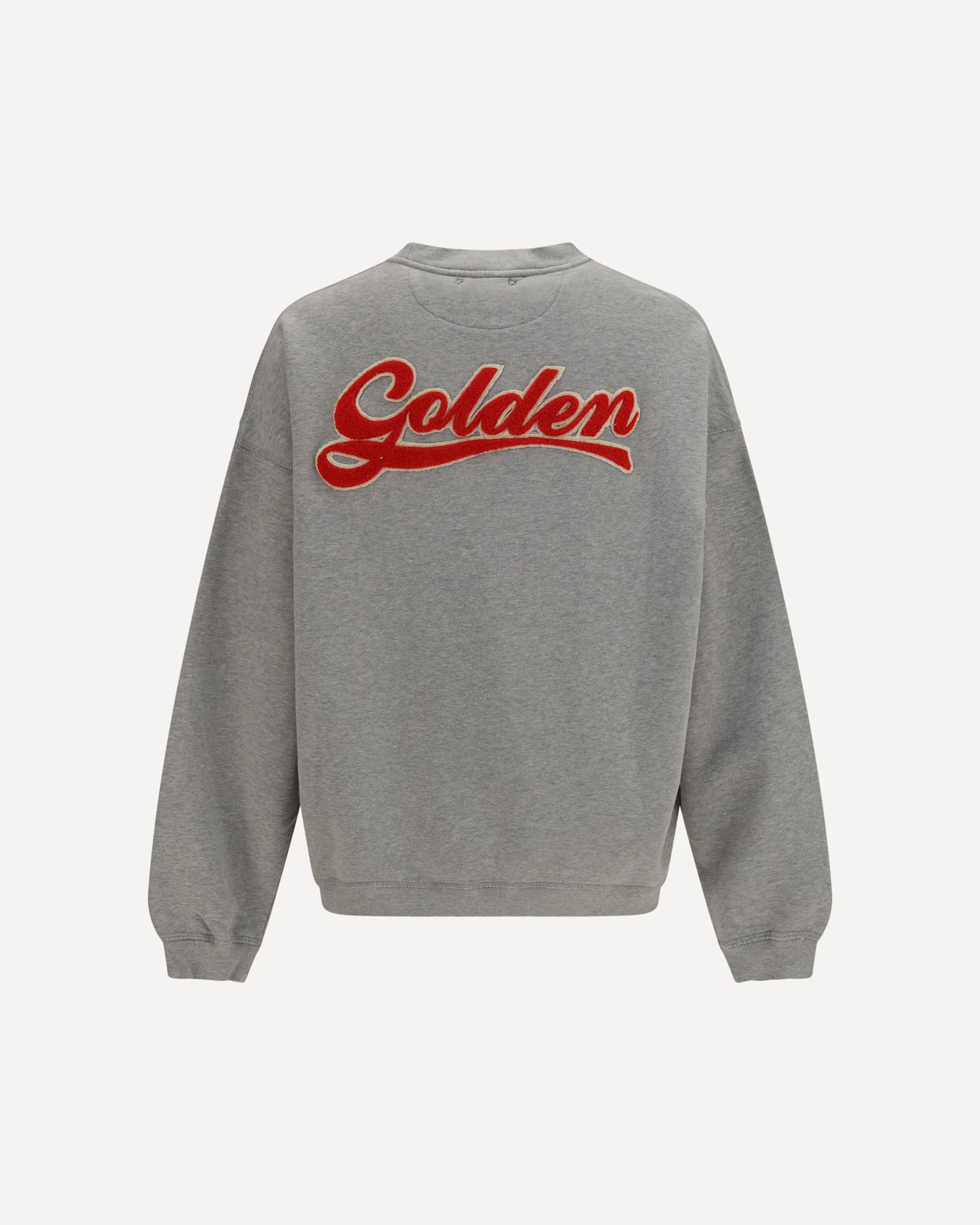 Oversized Crewneck Sweater with lettering on the back - GREY | Cheap Luxury Handbags Store,