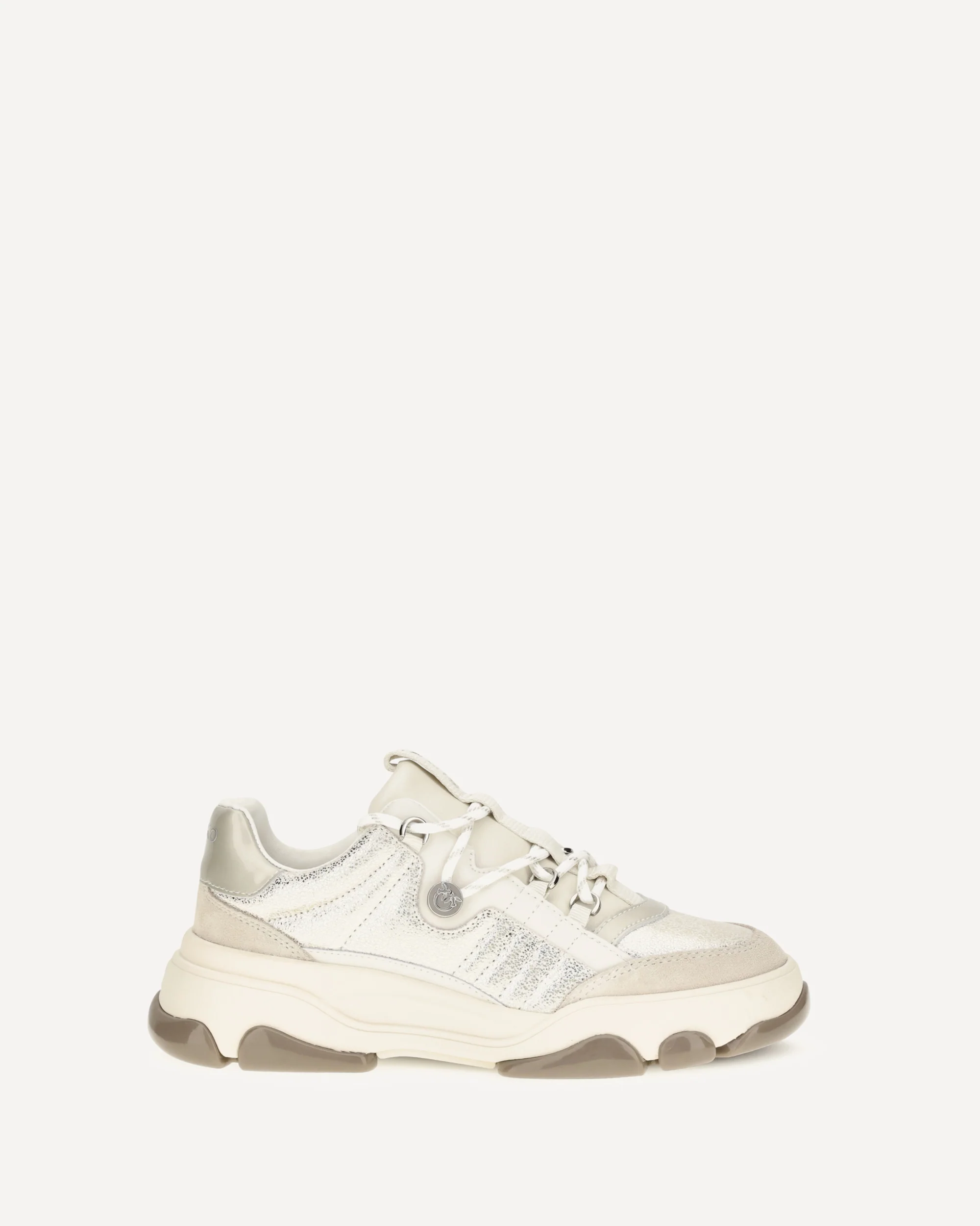 Athena leather Sneakers with sequin details - SILVER | Cheap Luxury Handbags Store,